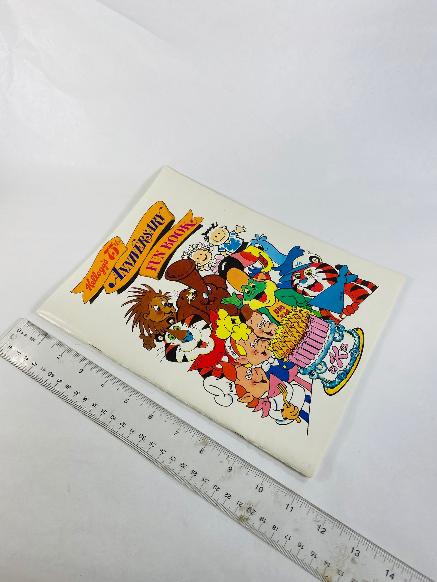 1980 Kellogg's 75th Anniversary Fun Coloring Book Vintage activity book for children. Tony Tiger, Honey Smacks, Rice Krispies