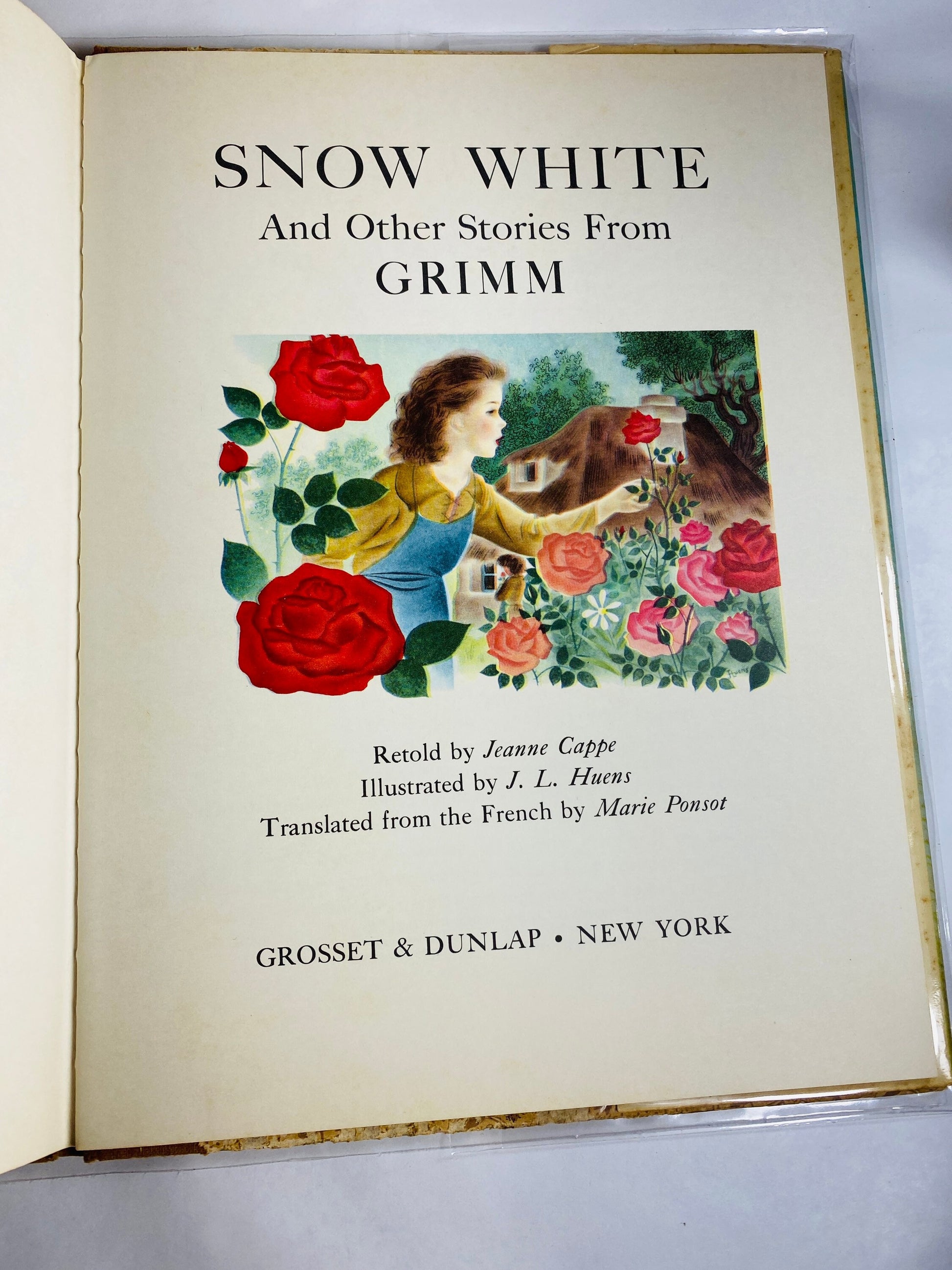 Snow White OVERSIZED vintage children’s book circa 1957 with dust jacket EARLY PRINTING Cappe Collectible princess nursery decor