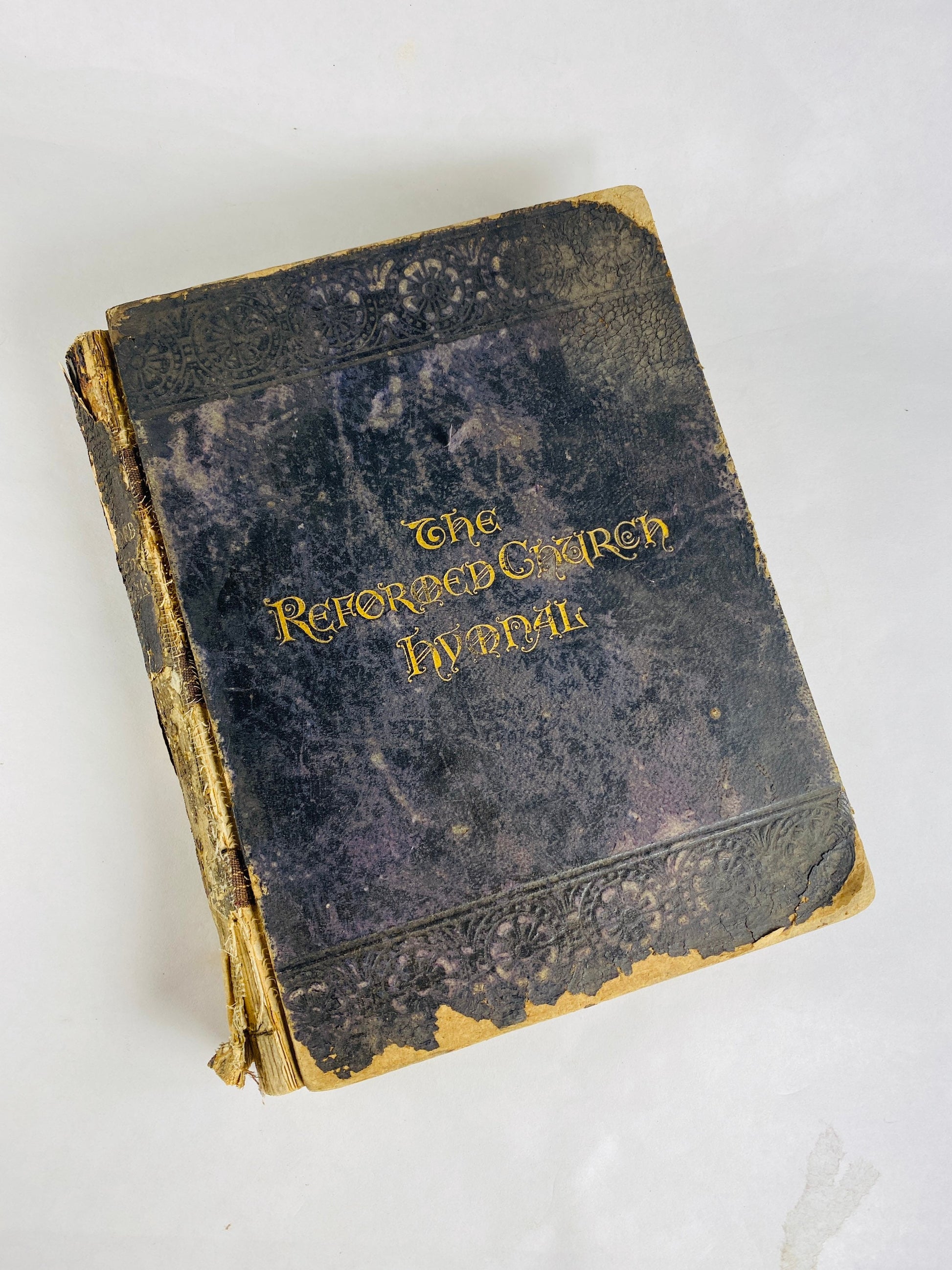 1890 Post Civil War Christianity vintage hymnal book Antique Reformed church Cleveland Ohio