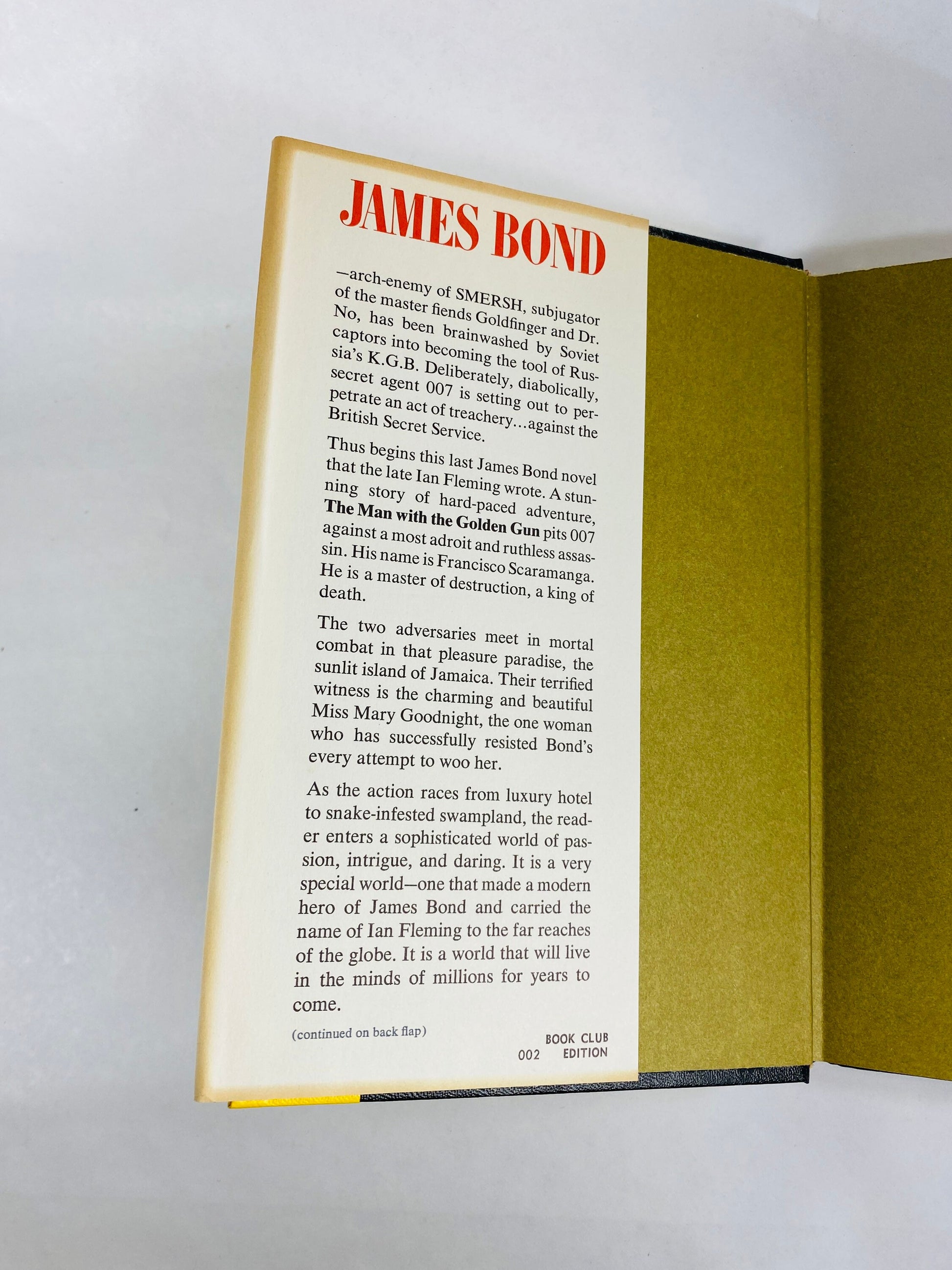 James Bond The Man with the Golden Gun vintage book by Ian Fleming EARLY PRINTING circa 1965 with dust jacket BCE