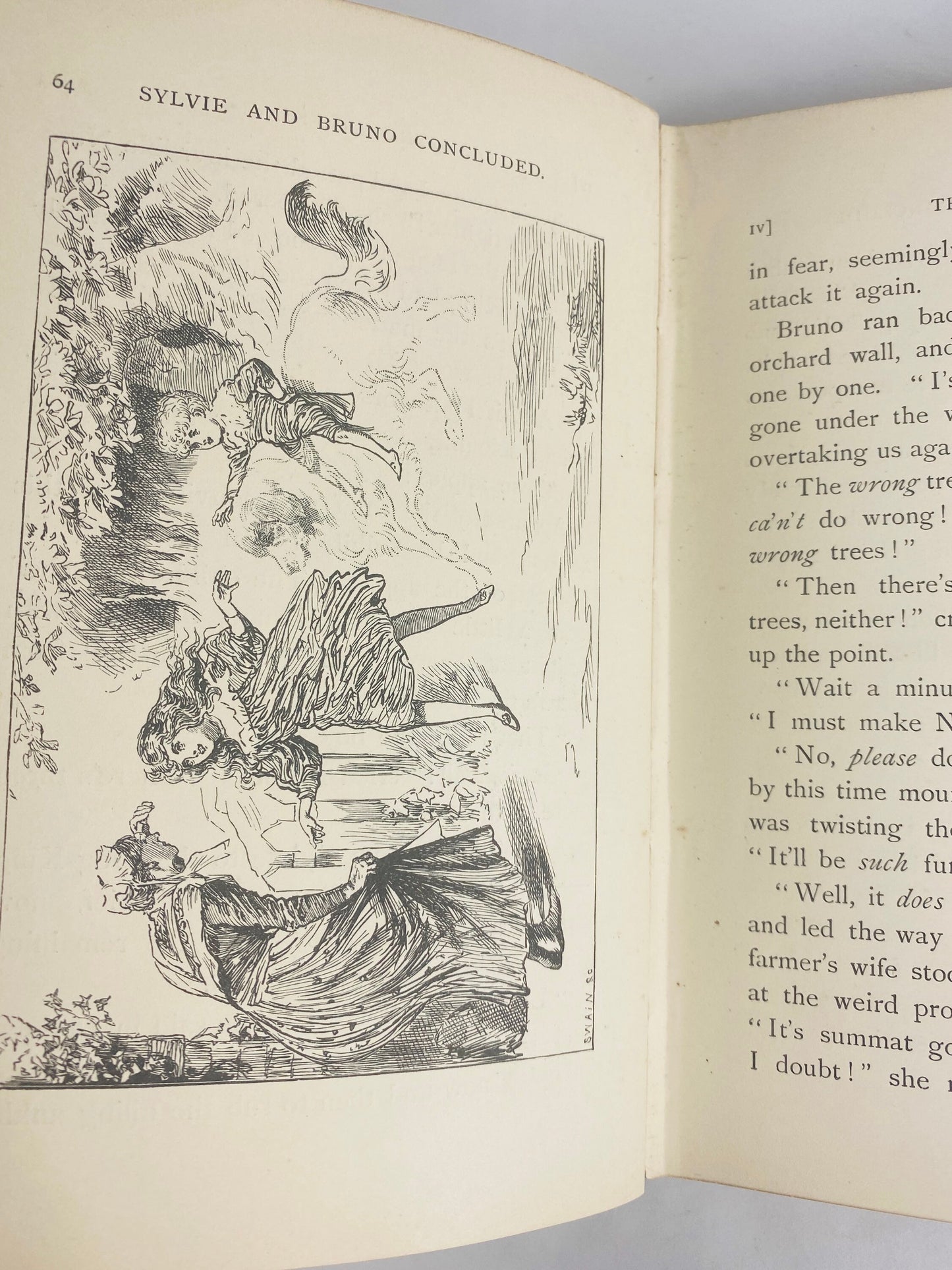Absurdism and reality clashing with magic in Sylvie & Bruno by Lewis Carroll author of Alice’s Adventures in Wonderland Antique book 1904
