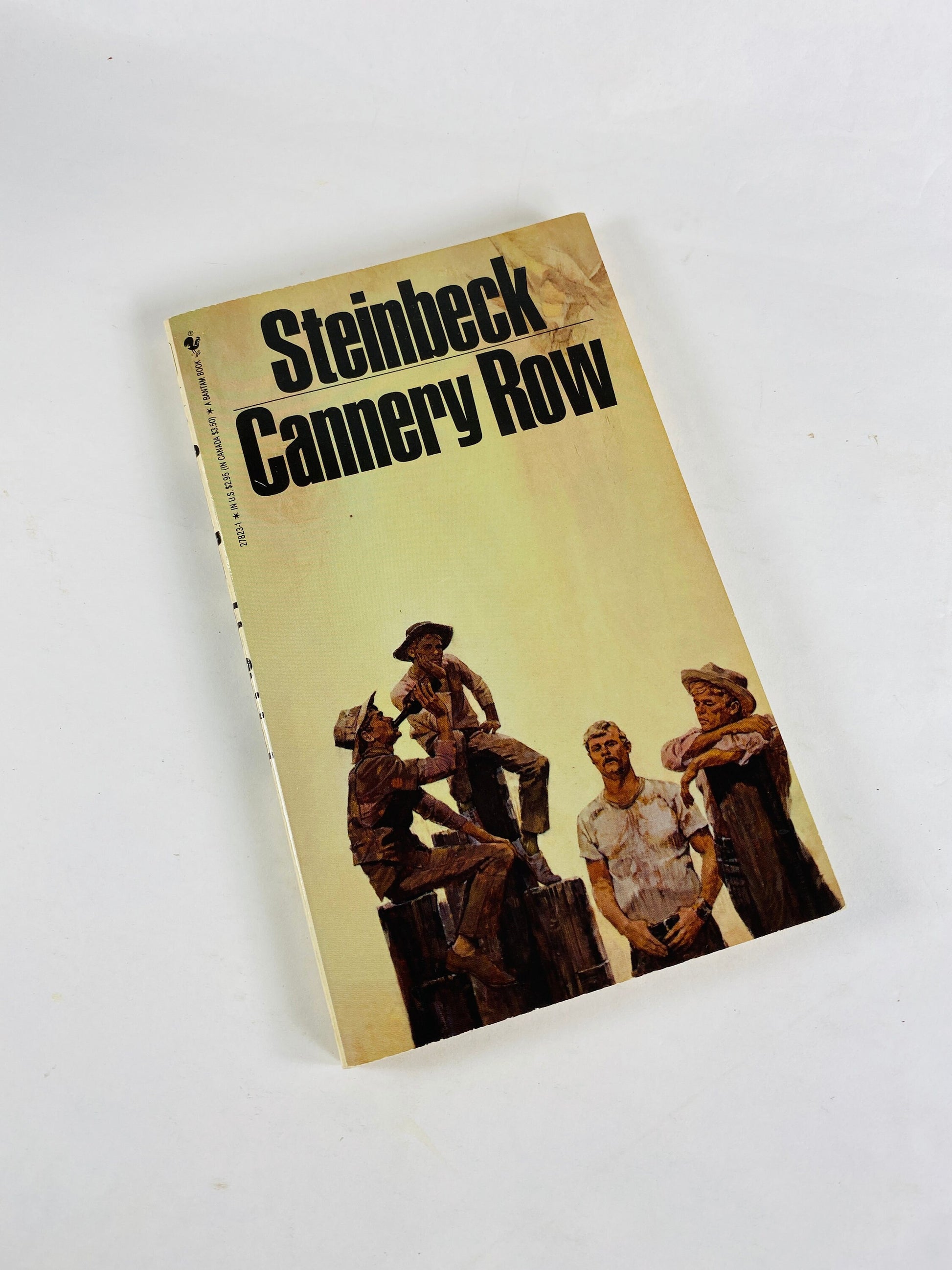 1986 John Steinbeck Vintage paperback book Cannery Row, To a God Unknown, Winter of our Discontent Pulitzer Prize Stocking stuffer Penguin