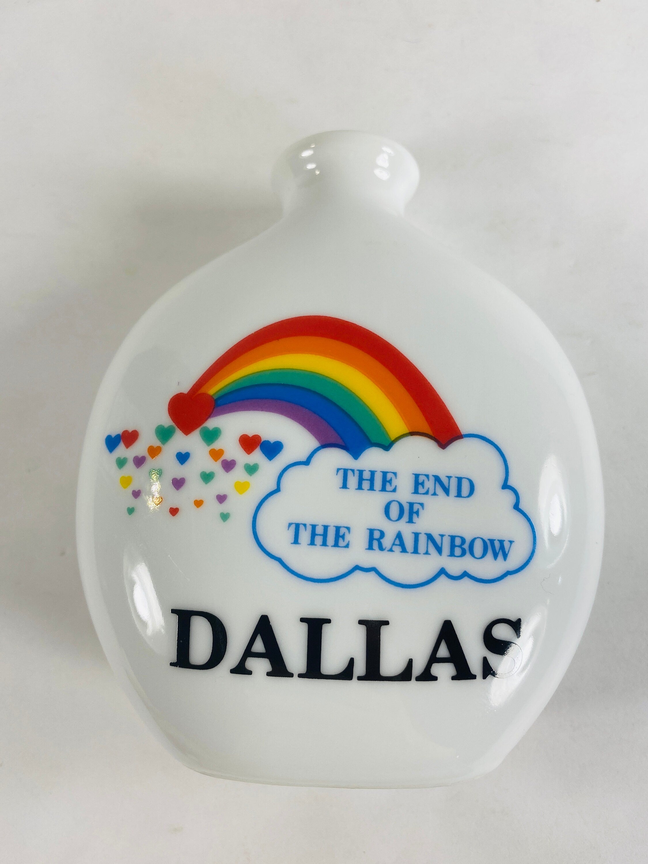 Vintage rainbow vase circa 1980 Dallas Texas Papel hand decorated Made in  the USA Retro decor & nostalgia LGBTQ. New dorm home gift