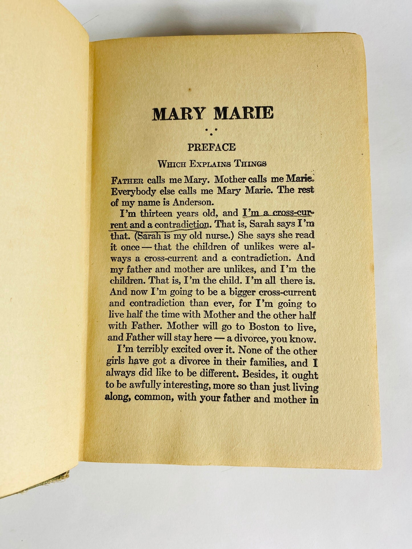 Mary Marie book by Eleanor Porter Vintage book circa 1920 Child's perspective on separation and divorce Author of Pollyanna Grosset & Dunlap
