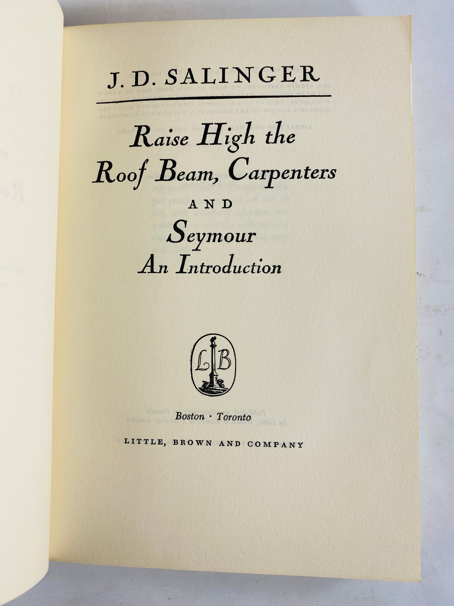 1959 Raise High the Roof Beam, Carpenters and Seymour FIRST EDITION Vintage book by JD Salinger with dust jacket circa 1959.