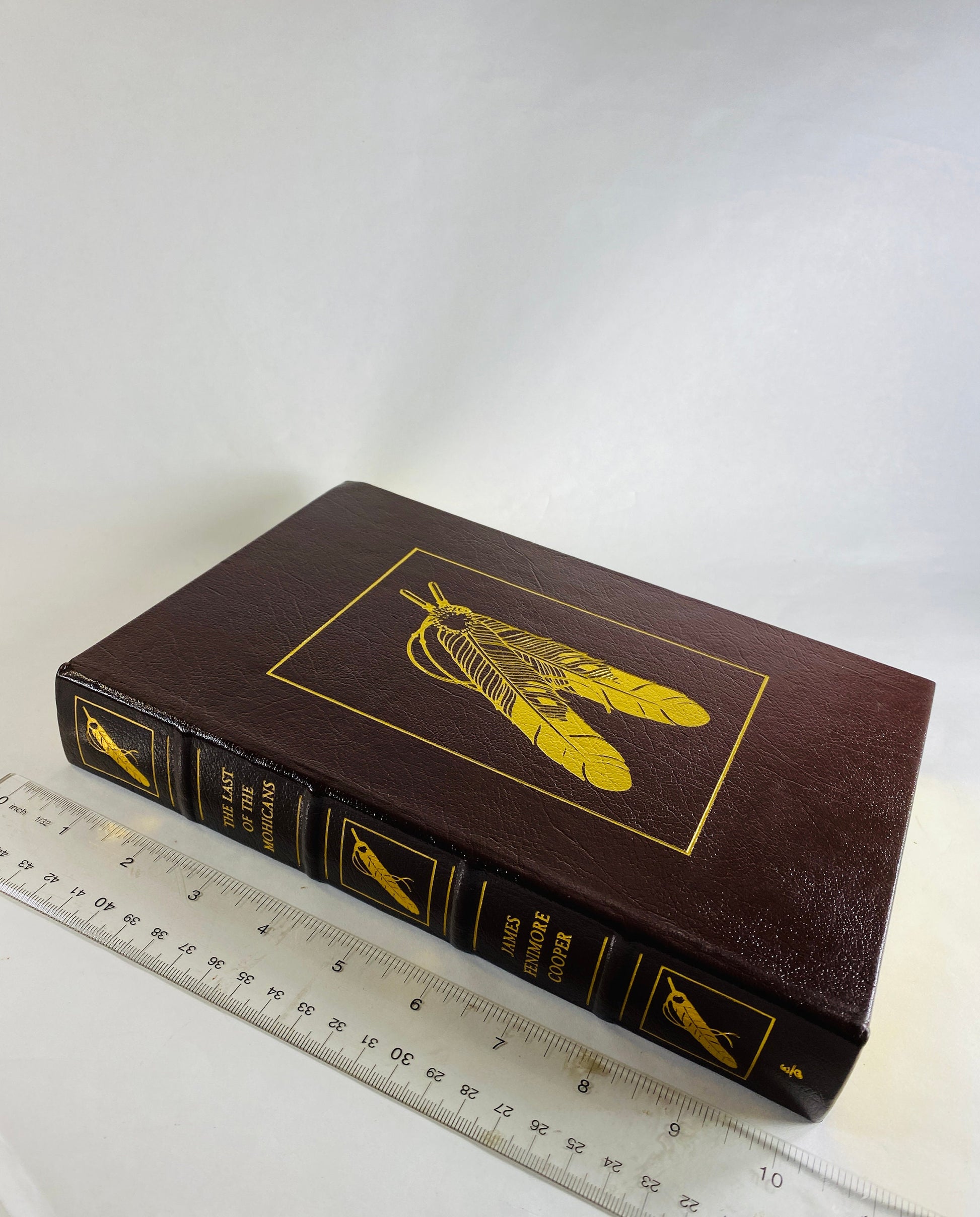 1978 Last of the Mohicans GORGEOUS Vintage Easton Press brown leather book by James Fenimore Cooper gold embossing French and Indian War