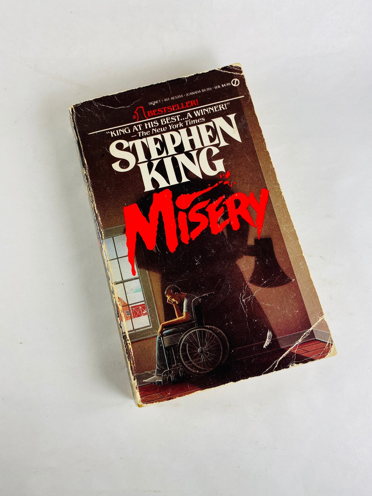 Misery vintage paperback book by Stephen King circa 1988 Horror Collectible home Bookshelf decor unique Valentine's gift him her