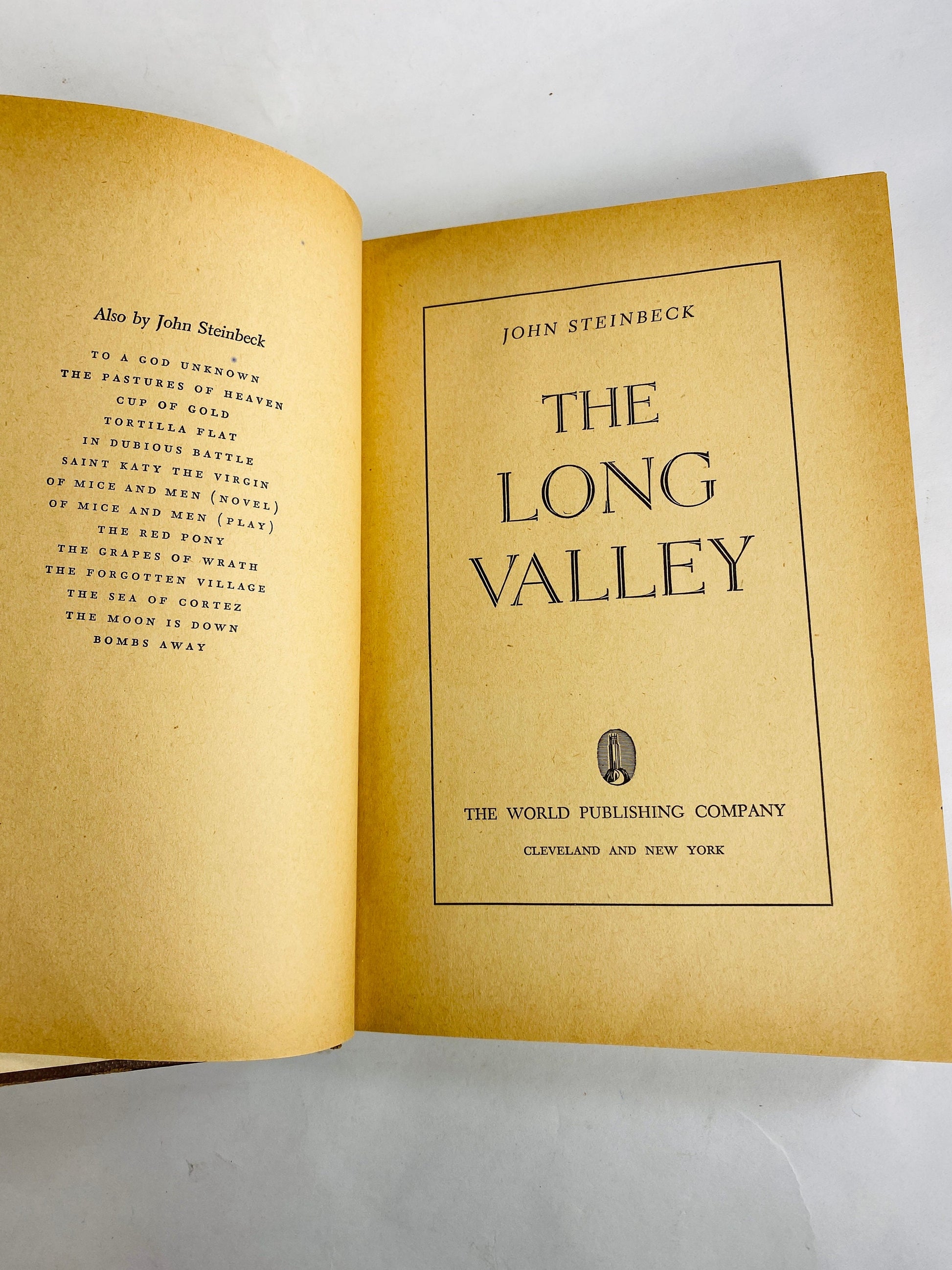 1945 Long Valley by John Steinbeck vintage book collection of short stories of simple people in Salinas Valley California EARLY PRINTING