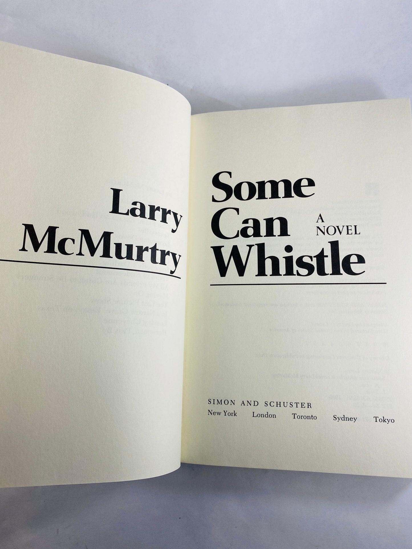 Some Can Whistle by Larry McMurtry Vintage FIRST EDITION book circa 1989 about a father learning to love a daughter he has never met