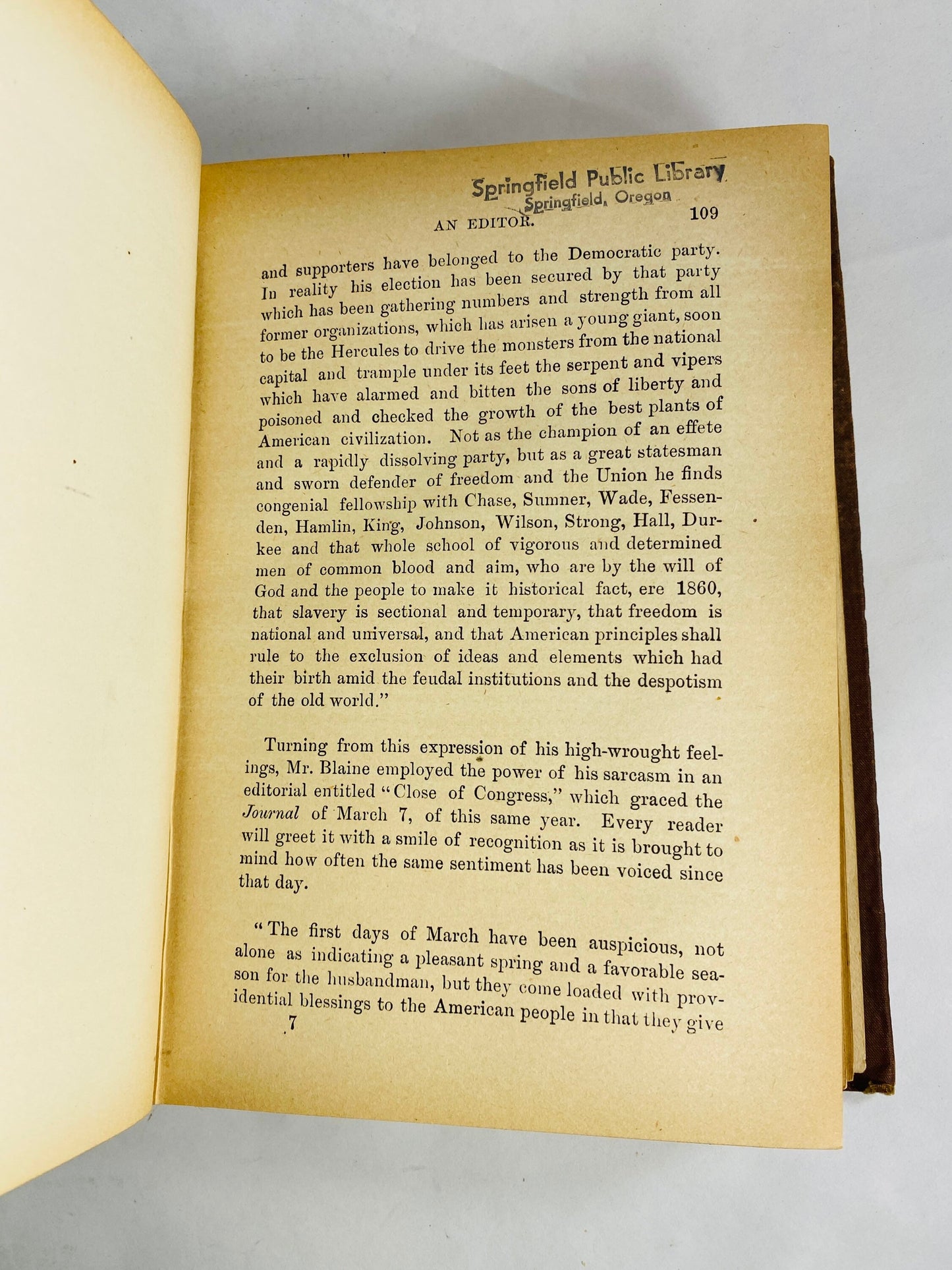 1893 Civil War James G Blaine biography FIRST EDITION Antique book Speaker of the House Congress Senate & Cabinet Maine politics