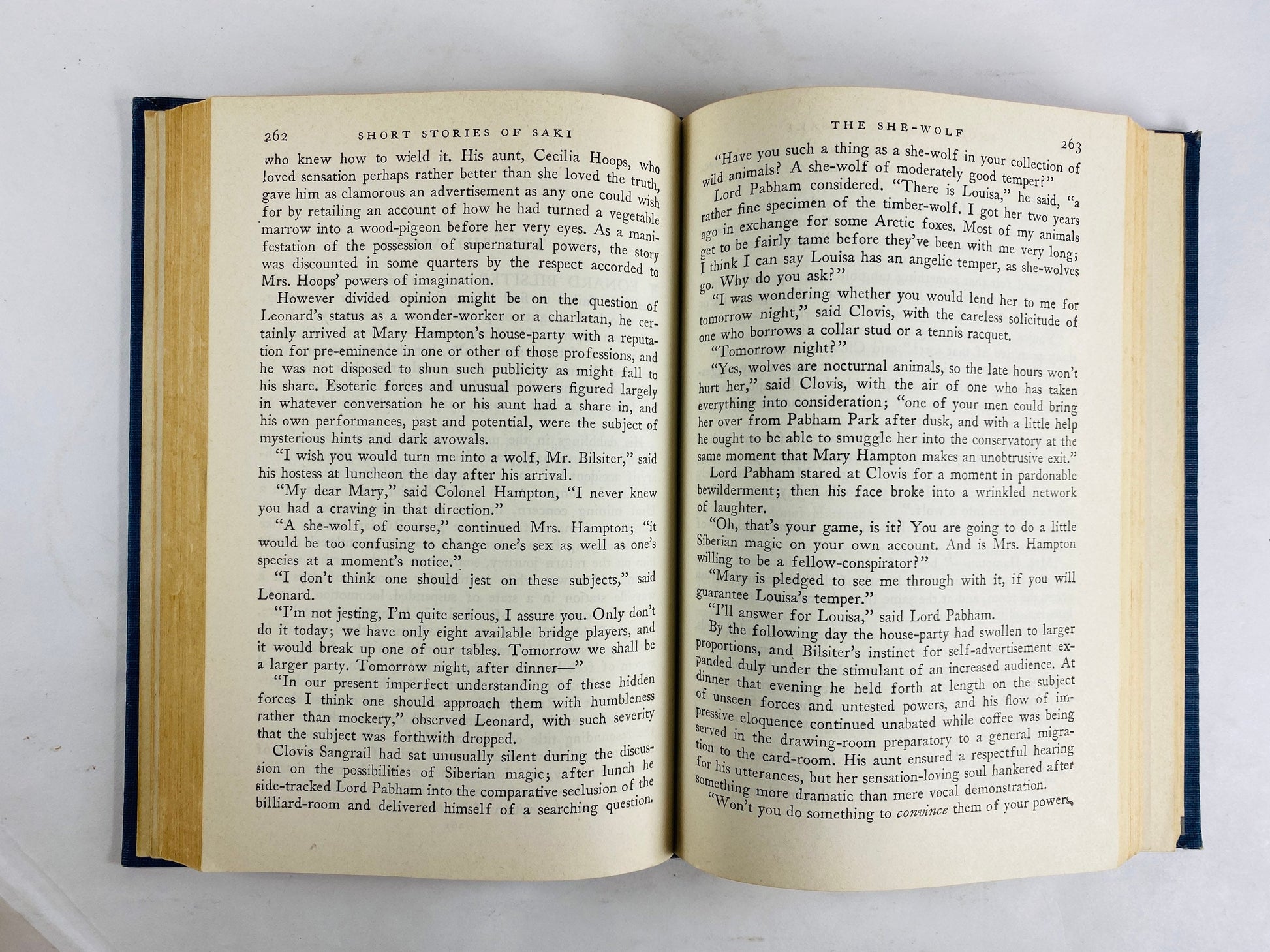 Short Stories of Saki Modern Library book circa 1930 HM Munro Master of the short story. Parody. Blue bookshelf decor