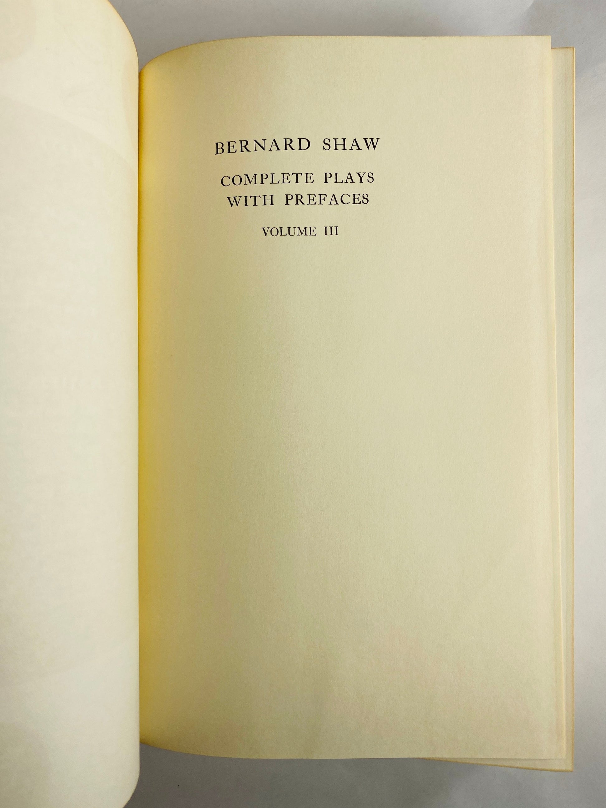 1962 George Bernard Shaw vintage book of plays Theatre burnt orange bookshelf decor