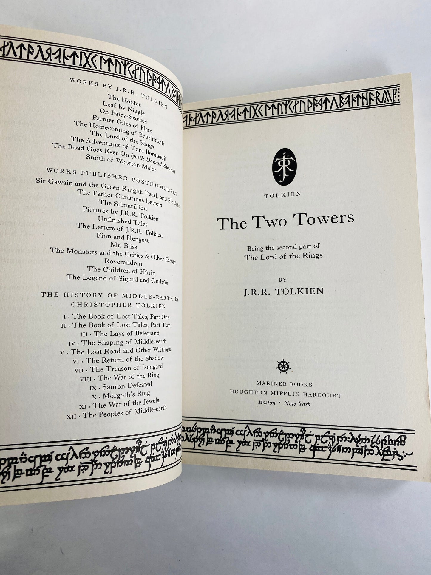 JRR Tolkien vintage paperback books Return of the King Two Towers Lord of the Rings series Mariner edition contains bonus info