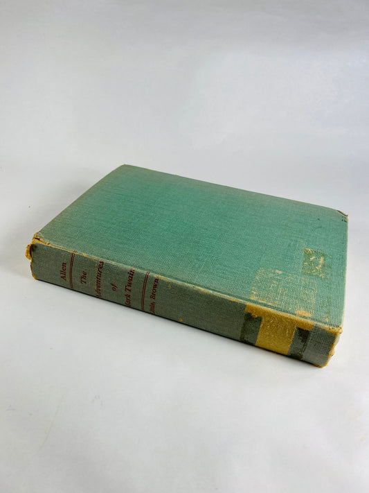 Mark Twain's biography vintage book by Jerry Allen circa 1954 FIRST EDITION green cloth binding