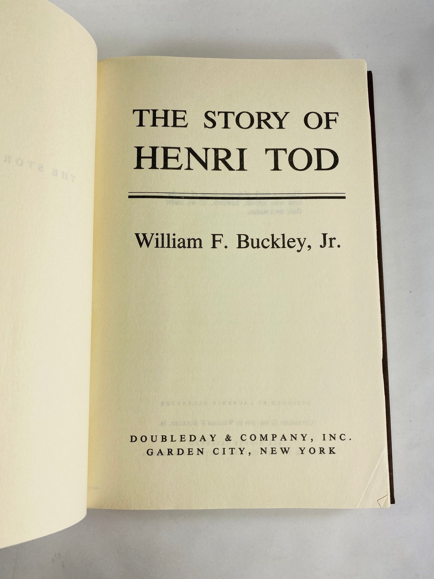 Story of Henri Tod by William F Buckley vintage book circa 1984 set in East Germany. Brown bookshelf decor