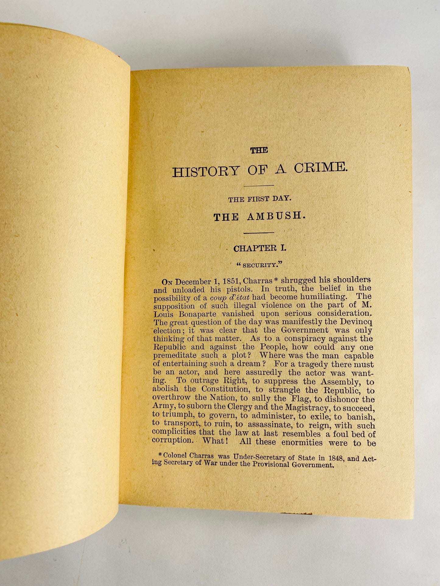 1900 History of a Crime by Victor Hugo author of Les Miserables vintage book EARLY American PRINTING Red bookshelf decor.