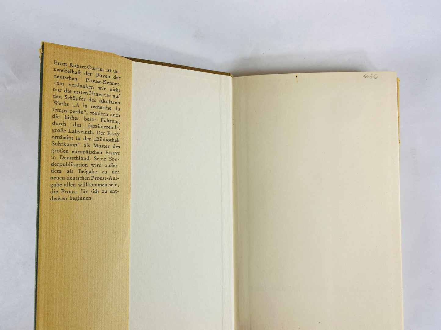 Ernst Robert Curtius Marcel Proust vintage collector book circa 1952 FIRST EDITION literary critique written in original German