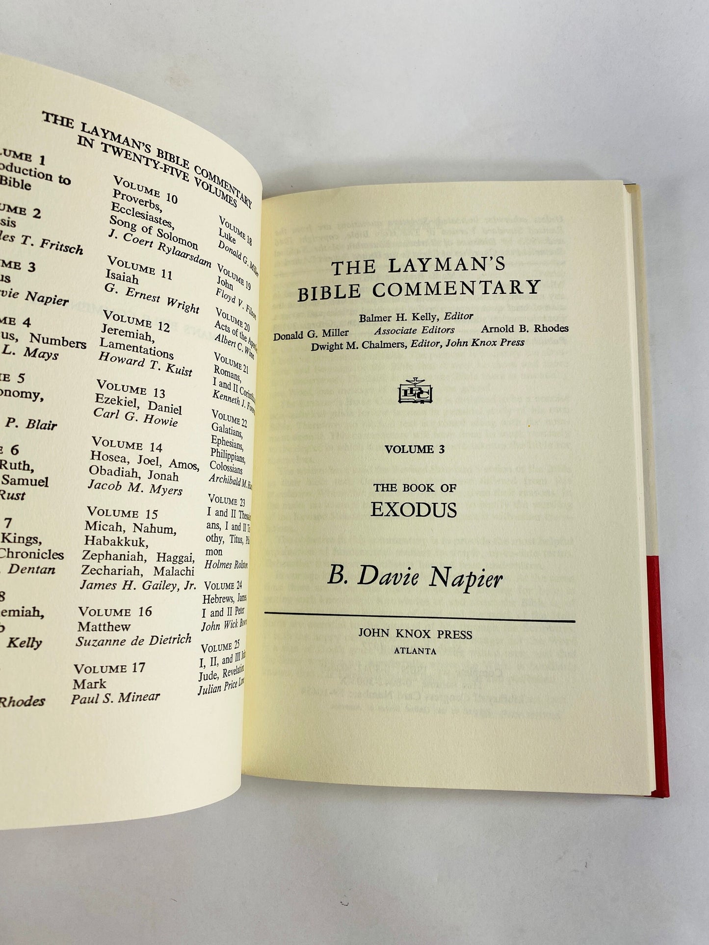 Layman's Bible Commentary vintage books circa 1959 Exodus Leviticus Numbers Deuteronomy Joshua. John Knox Press with dust jacket Christian