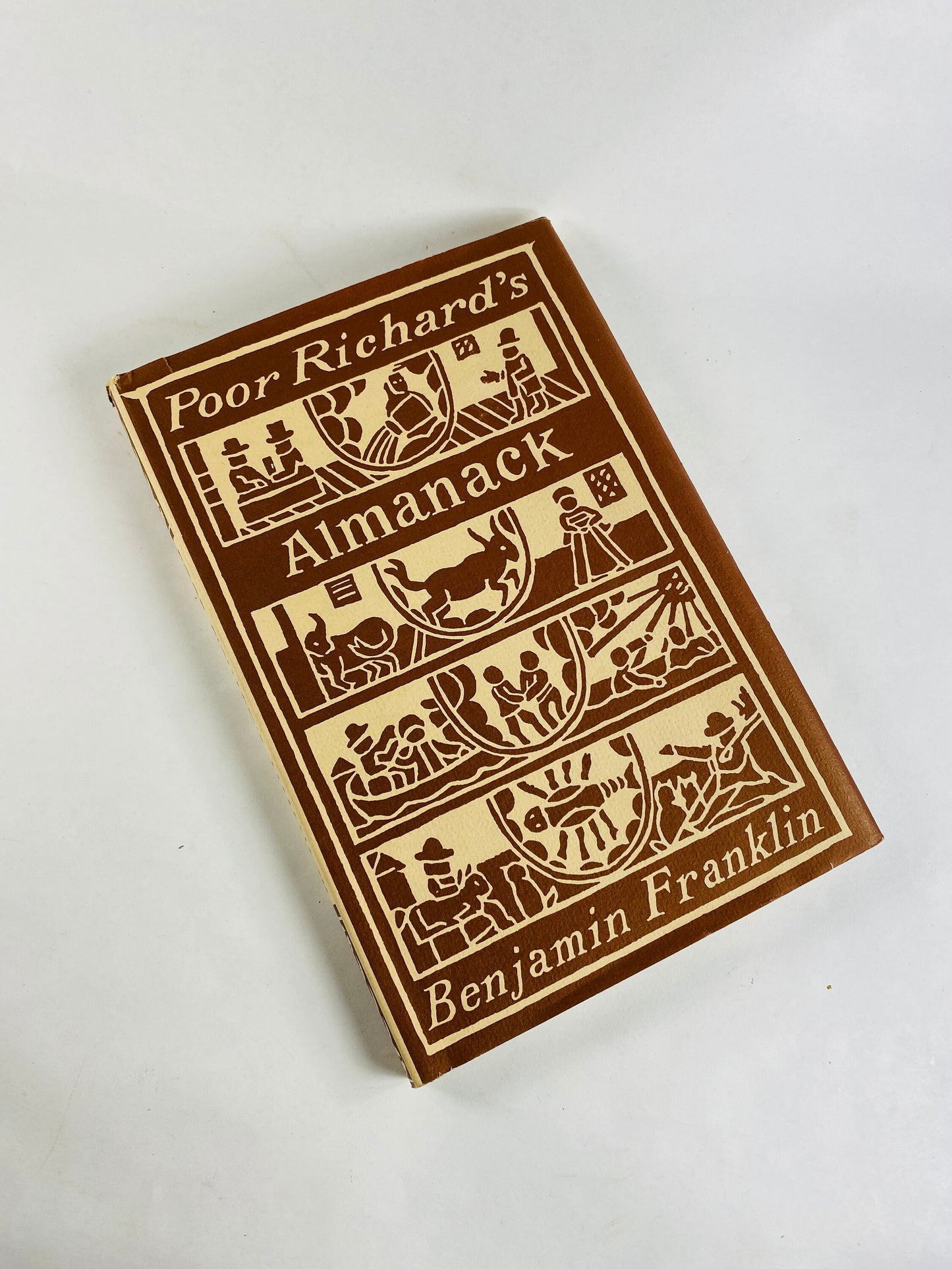 1932 Poor Richard's Almanack vintage Benjamin Franklin book reprinted by Peter Pauper Press with dust jacket. Father's Day gift collectible