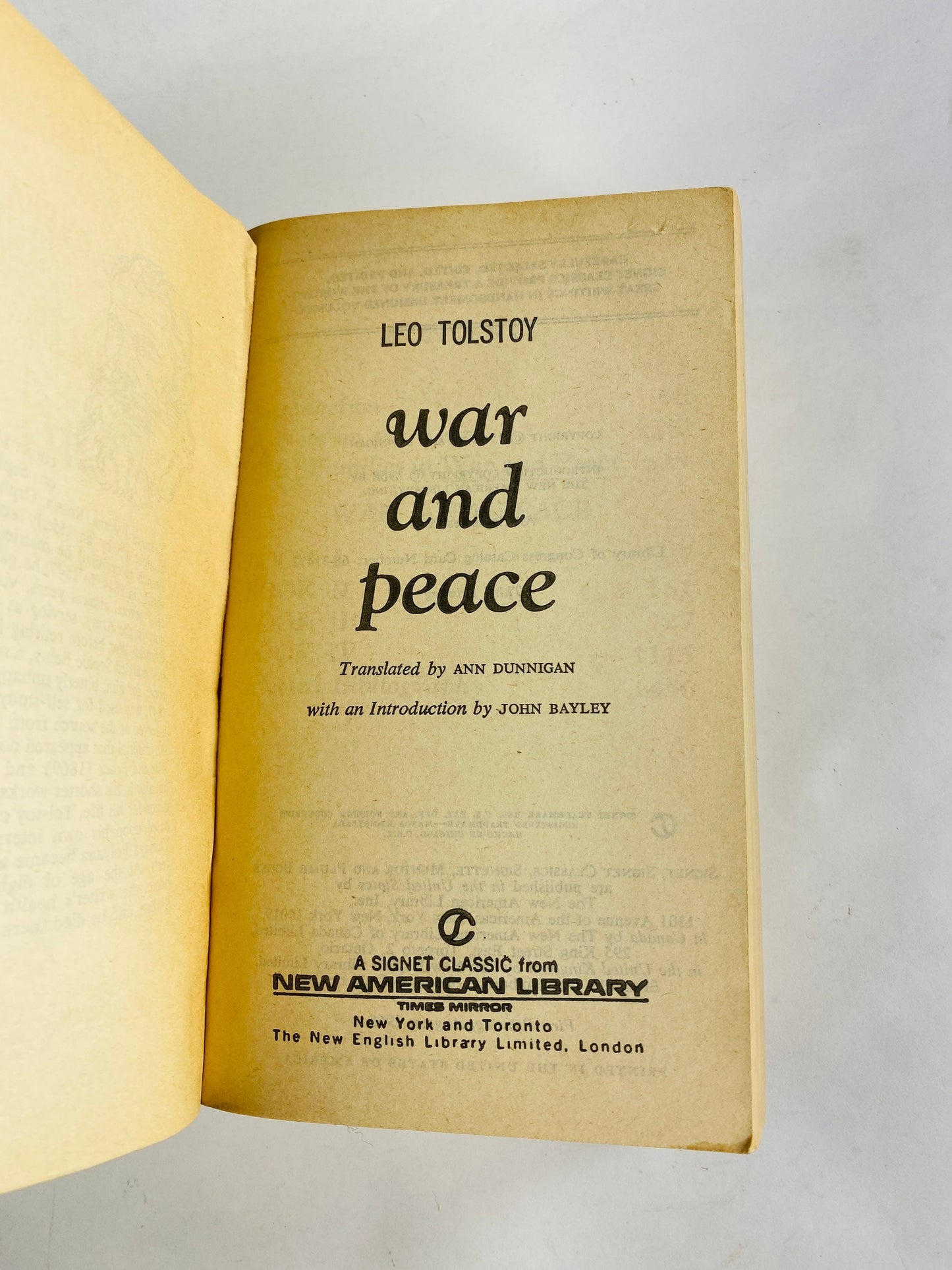 1968 Leo Tolstoy War and Peace Vintage Signet New American paperback book Bookshelf home decor. Father’s Day gift