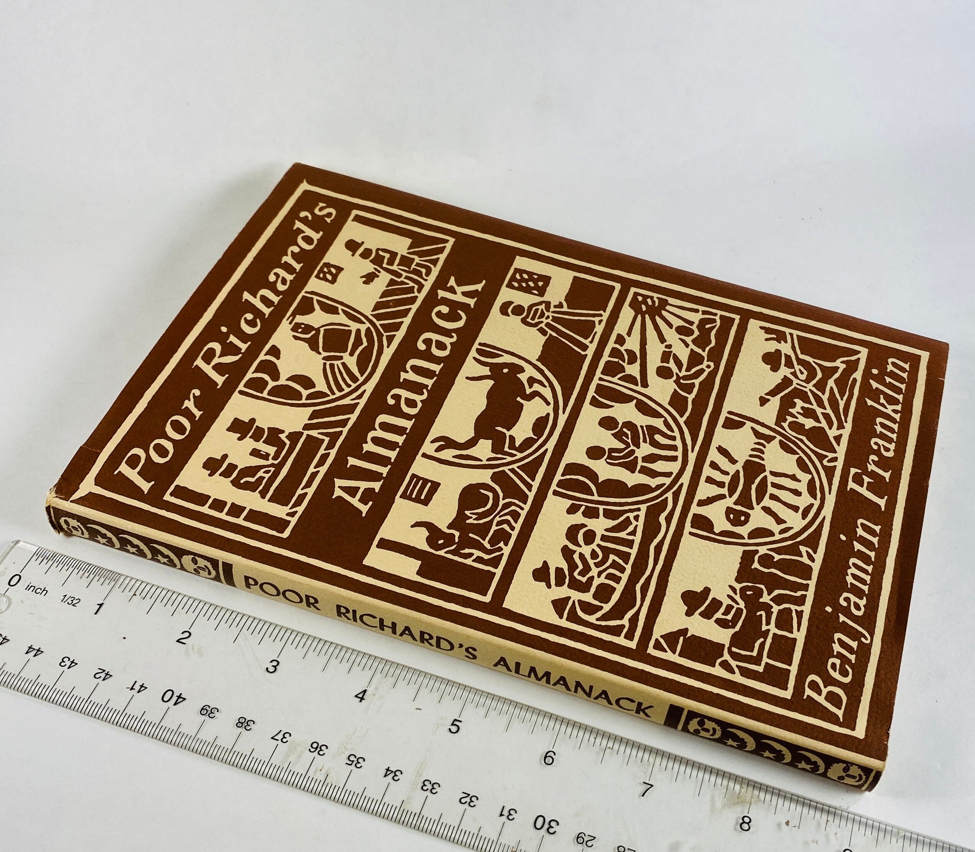 1932 Poor Richard's Almanack vintage Benjamin Franklin book reprinted by Peter Pauper Press with dust jacket. Father's Day gift collectible