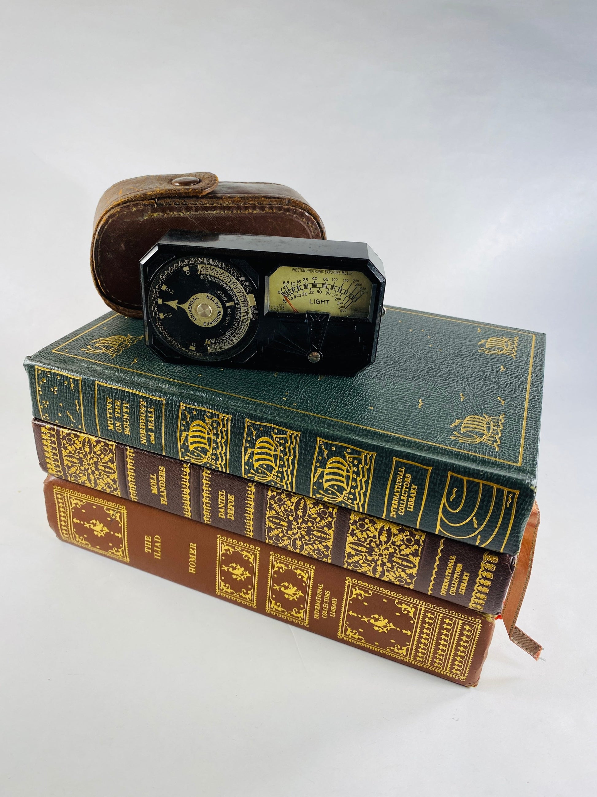GORGEOUS Art Deco Weston Photronic Exposure Meter Model 650 circa 1935 Highly collectible Retro camera decor with leather case