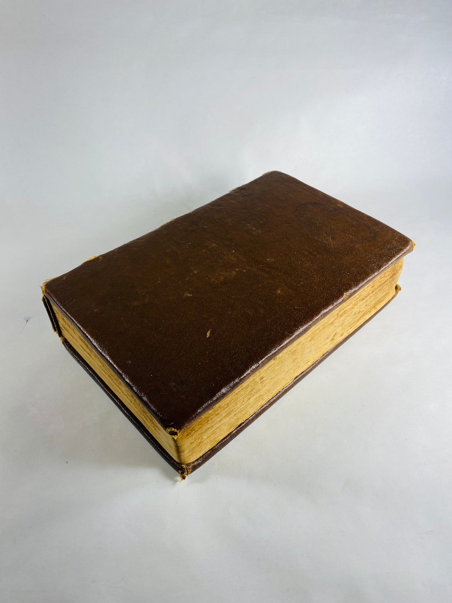 1868 vintage Leather Holy Bible in German with commentary by Martin Luther antique book Poor Condition printed in Frankfurt