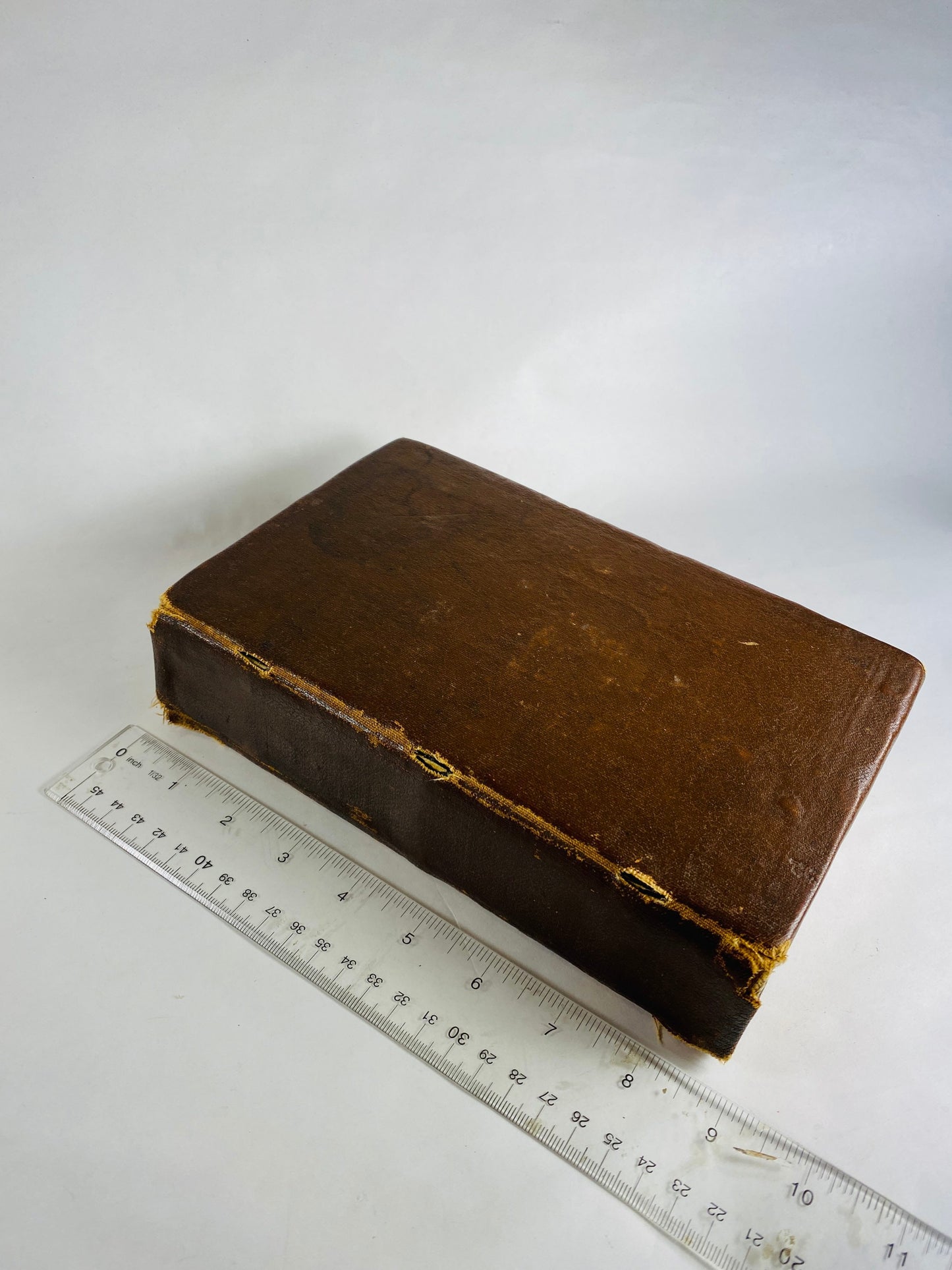 1868 vintage Leather Holy Bible in German with commentary by Martin Luther antique book Poor Condition printed in Frankfurt