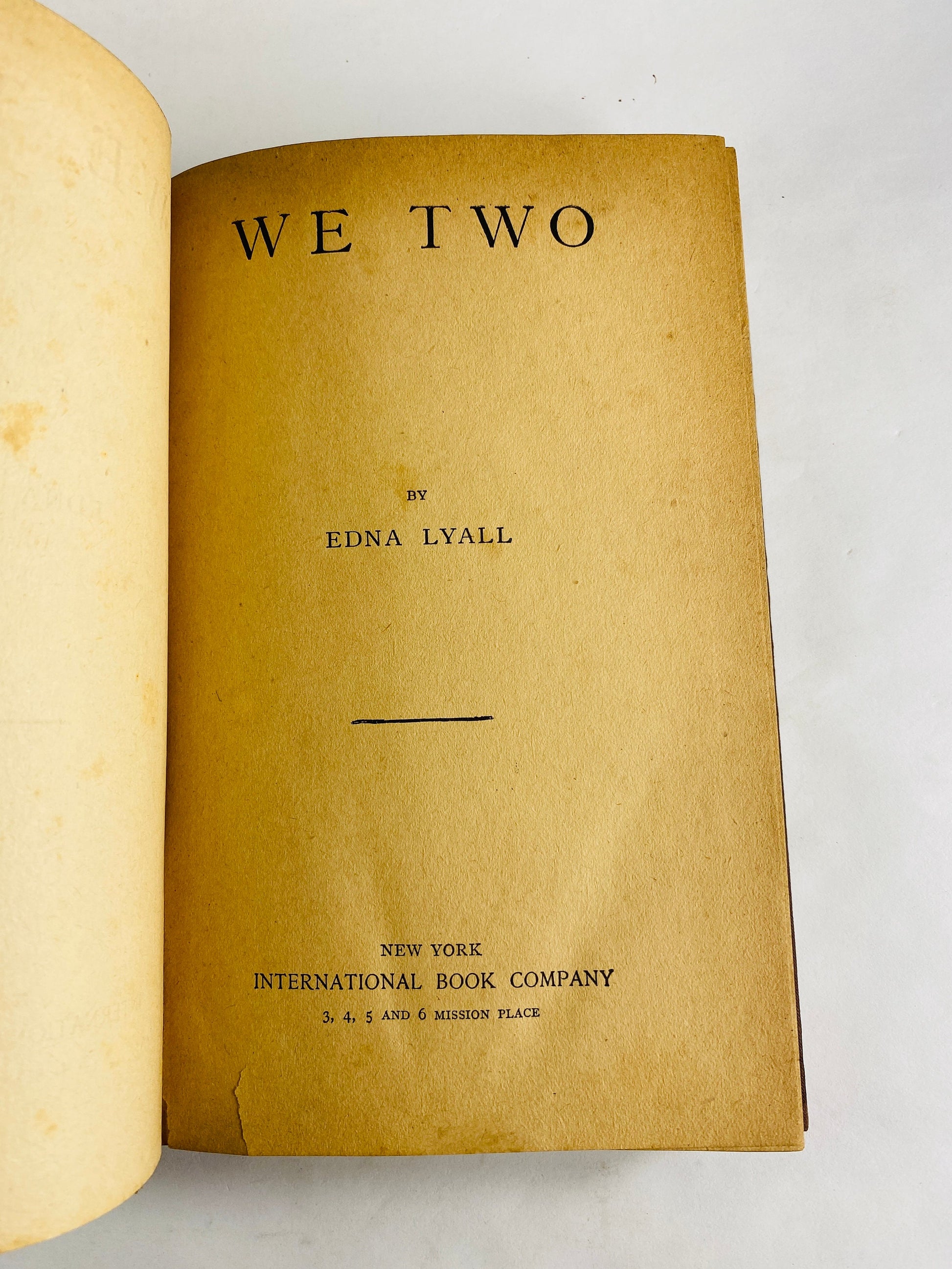 Edna Lyall We Two Ada Ellen Bayly ANTIQUE book circa 1900 about a the romance of young woman whose father is a leading atheist