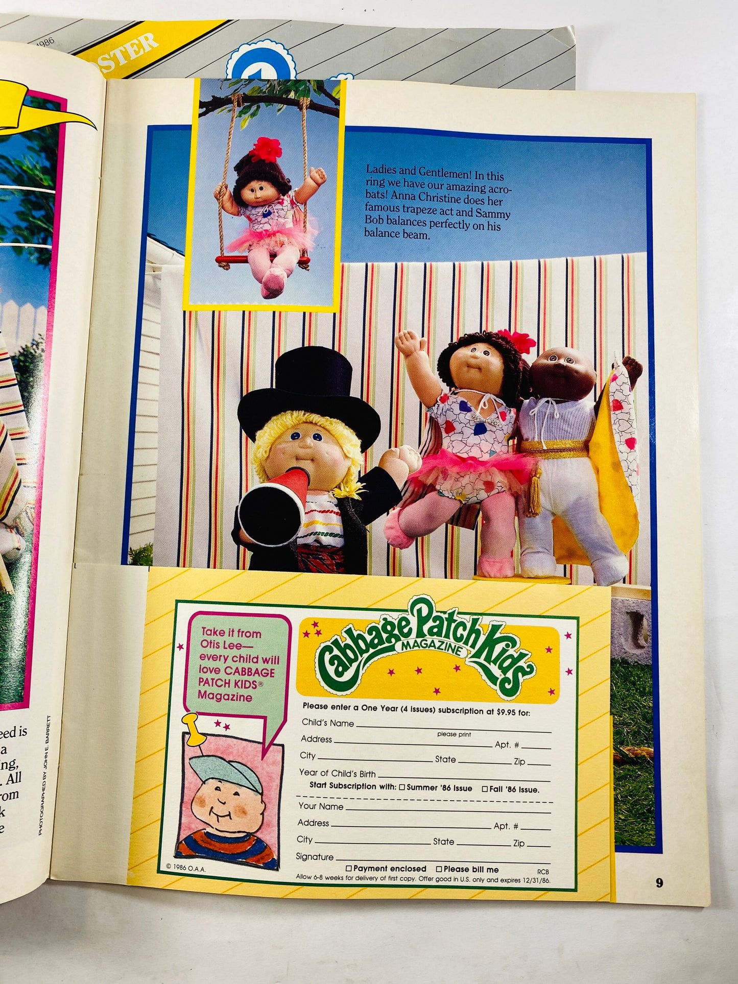 1986 Cabbage Patch Kids Xavier Roberts Vintage Magazine lot Baseball Circus Space Clown Astronaut doll collector gift Premier Issues