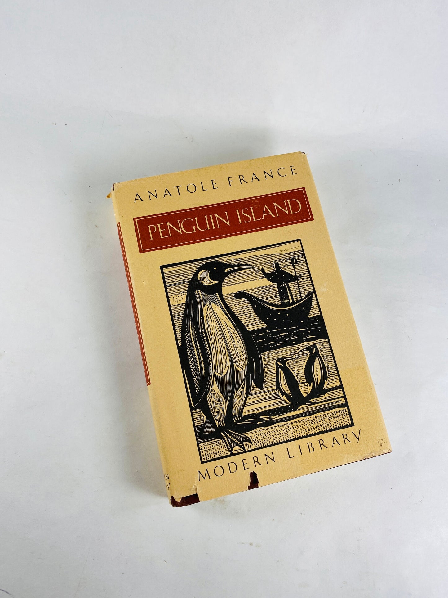 Penguin Island by Anatole France vintage Modern Library book with dust jacket Satirical fantasy novel, Nobel Prize for Literature winner