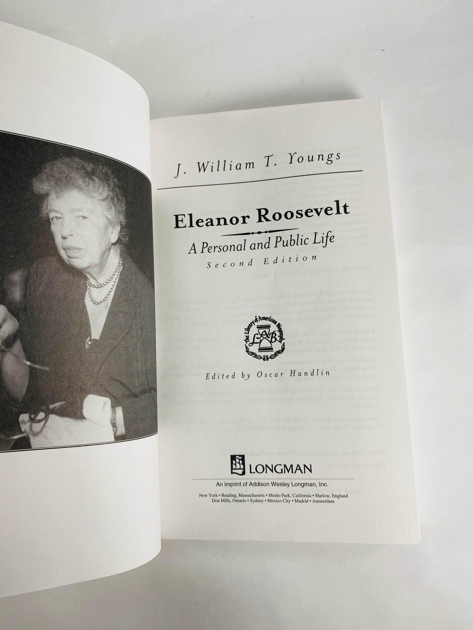 Eleanor Roosevelt biography vintage paperback book by J William Youngs about the former First Lady