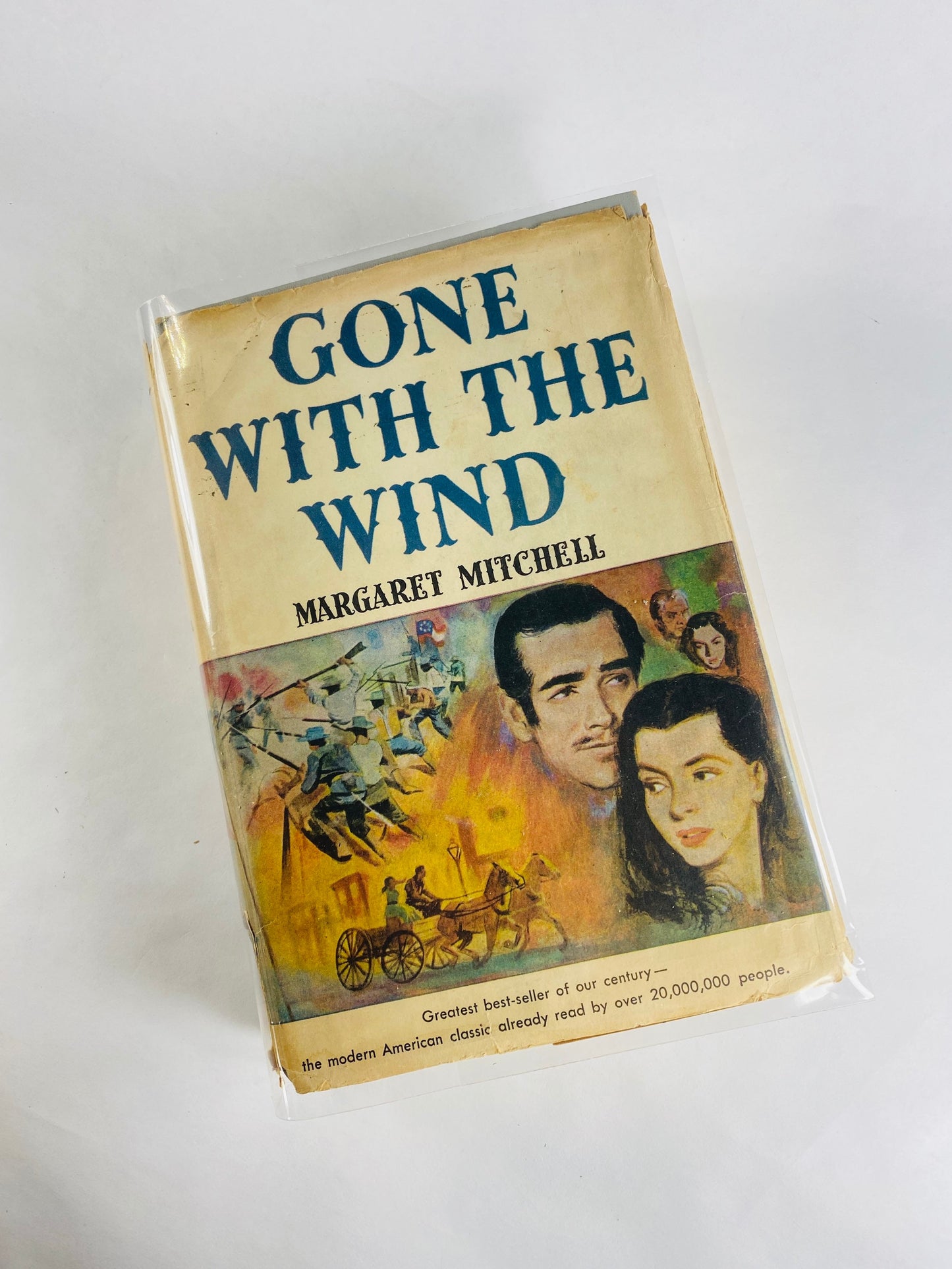 1964 Gone with the Wind by Margaret Mitchell Vintage book EARLY PRINTING deckeled pages Epic historical romance Scarlett O'hara decor BCE