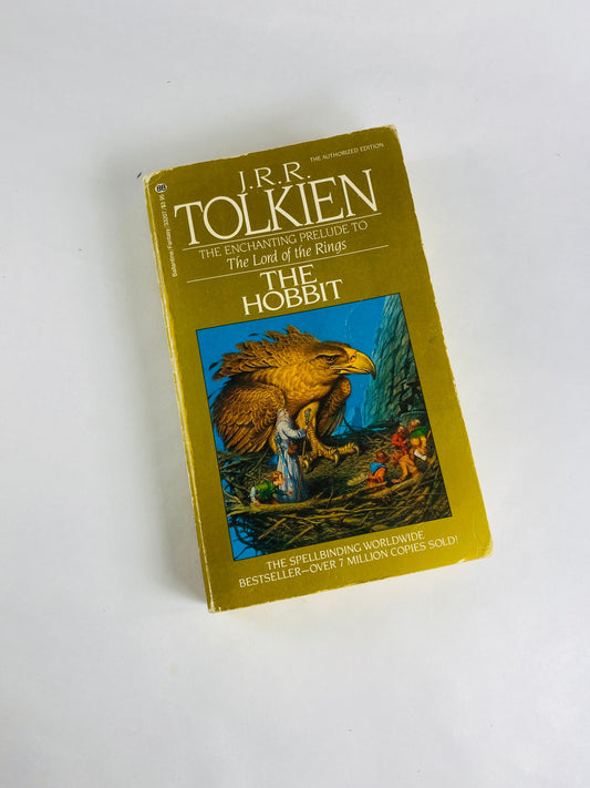 Hobbit paperback book by JRR Tolkien circa 1984 Lord of the Rings prelude Ballantine Books LOTR