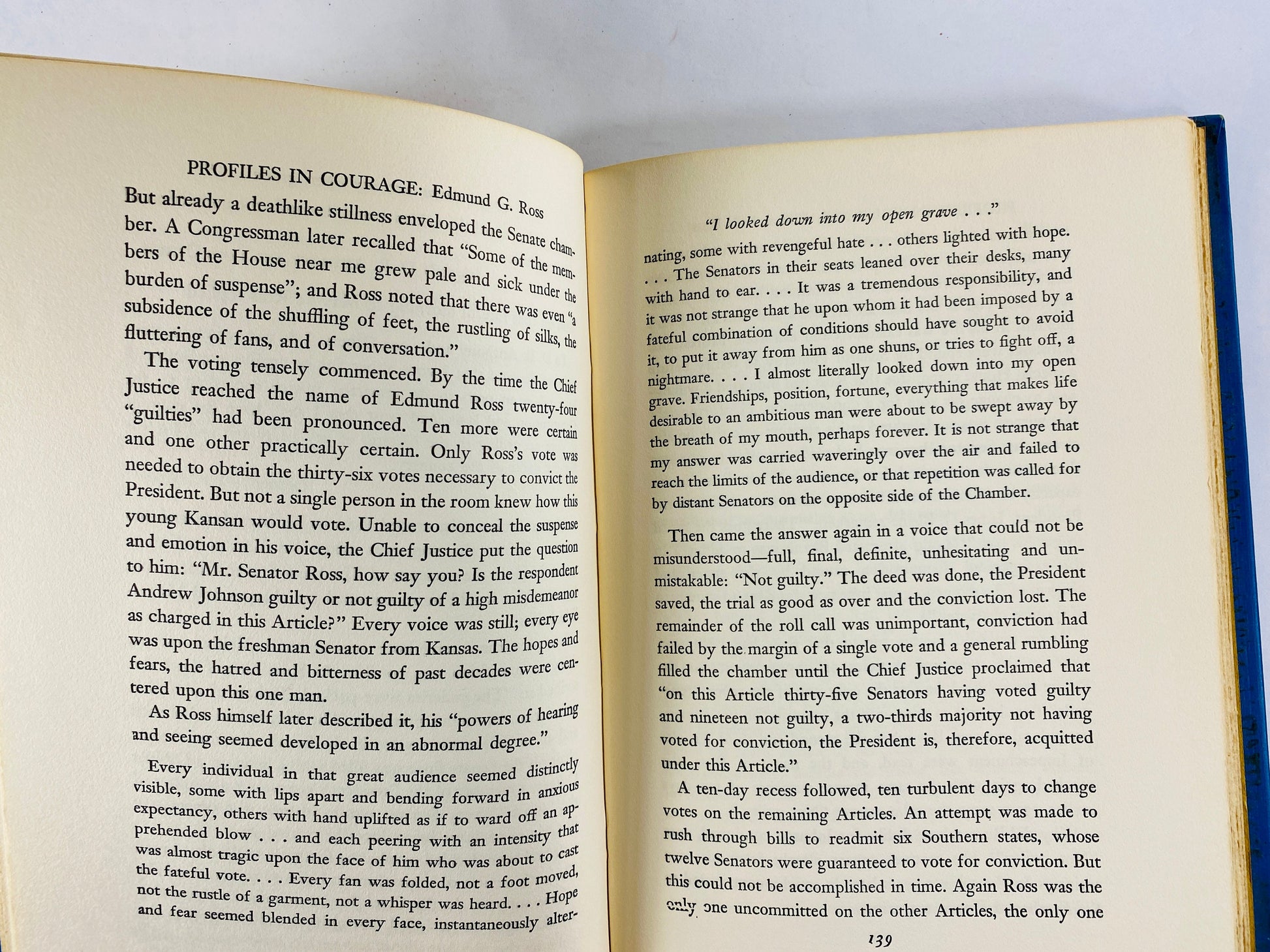 Profiles in Courage by John F Kennedy EARLY PRINTING Vintage Book circa 1961 Pulitzer Prize-Winning Harper & Row blue bookshelf decor JFK