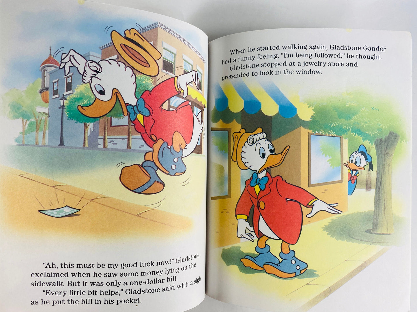 1987 Donald Duck vintage Little Golden Book by Walt Disney Some Ducks have all the Luck Stocking stuffer children gift
