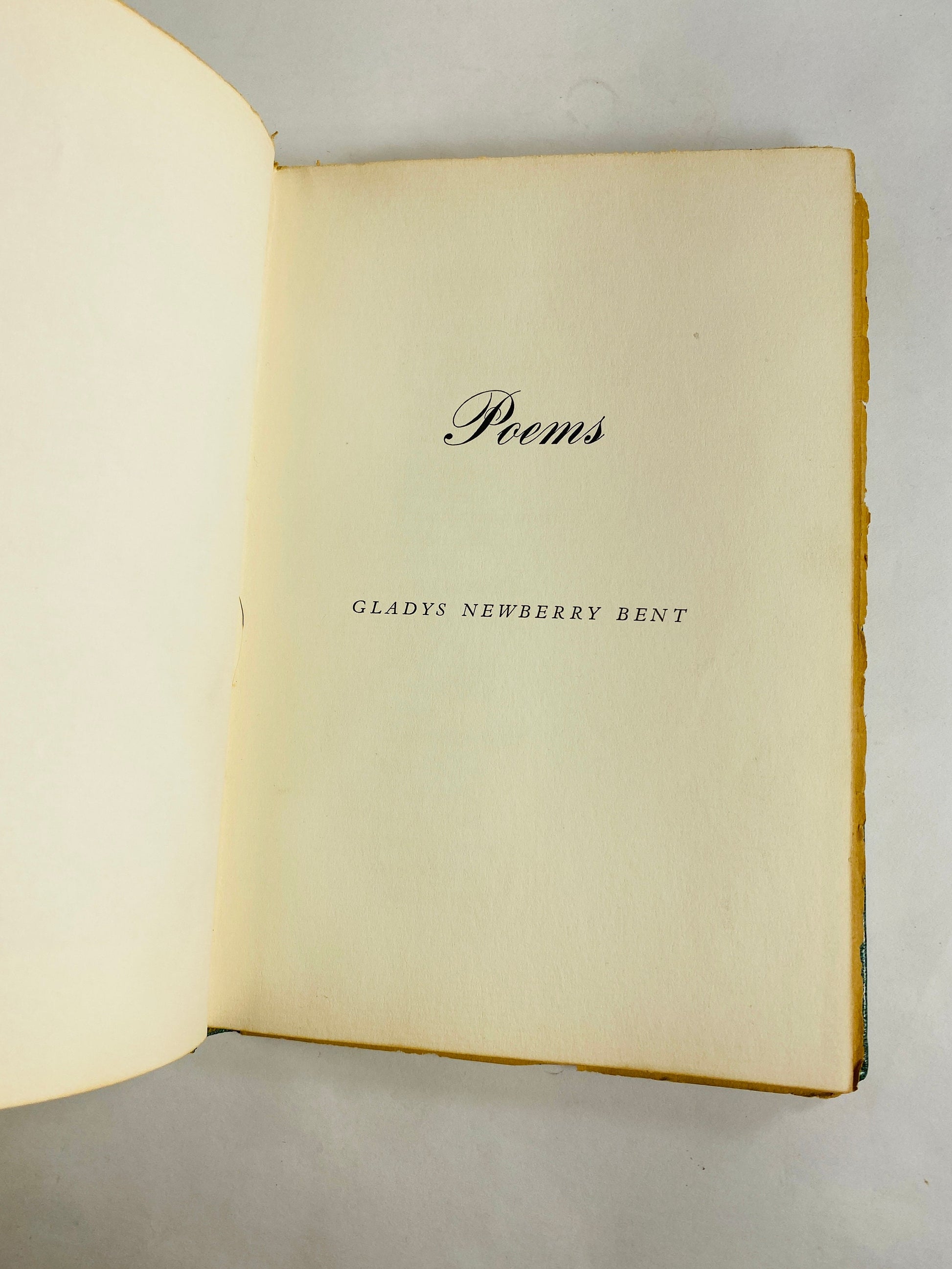 Gladys Newberry Bent married Charles Edward RARE poetry book SIGNED by Grace circa 1957 Manchester Connecticut Los Angeles California Pomona