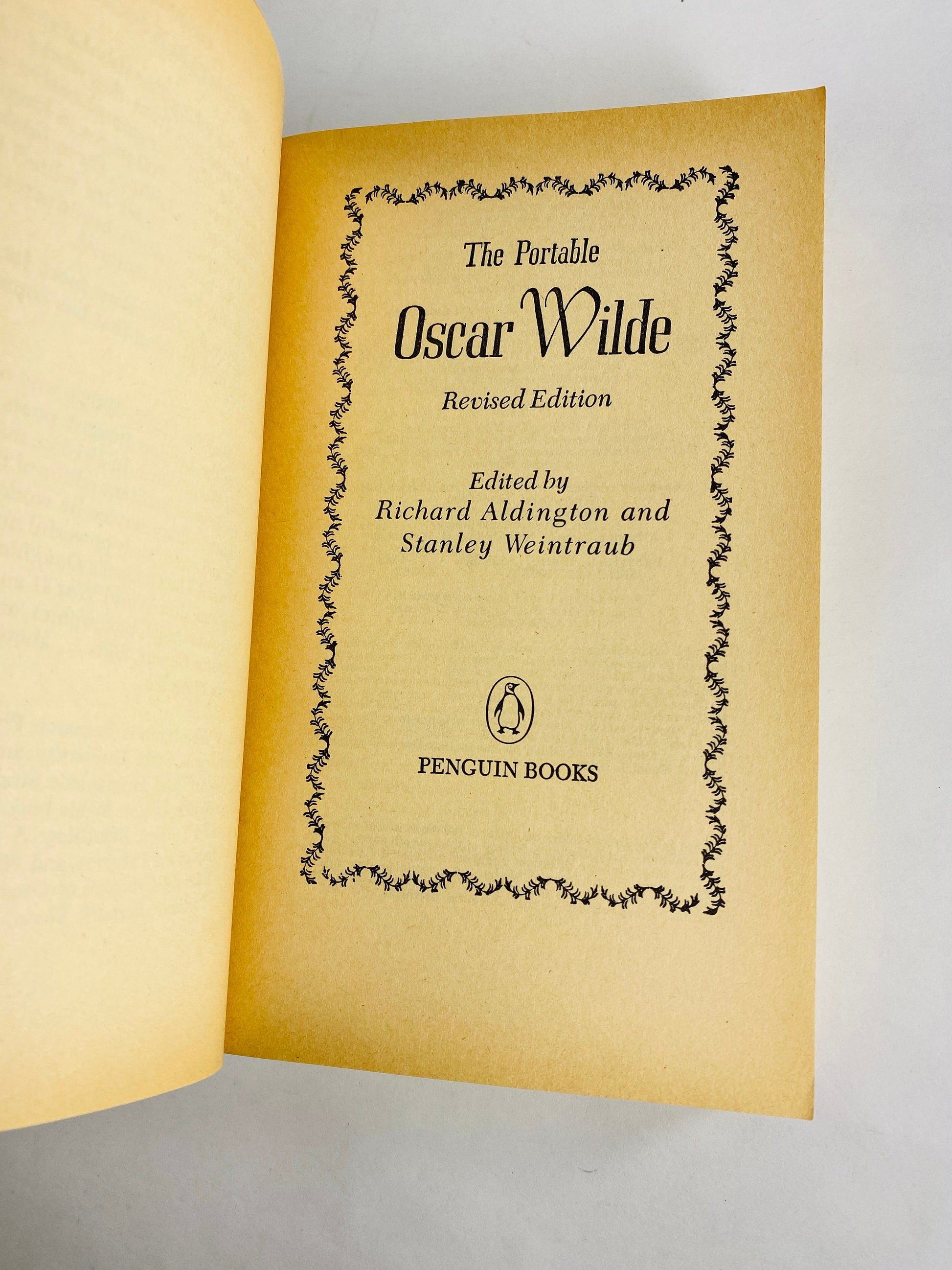 Portable Oscar Wilde vintage Penguin paperback book circa 1982 Picture of Dorian Gray Importance of Being Earnest Harlot's House