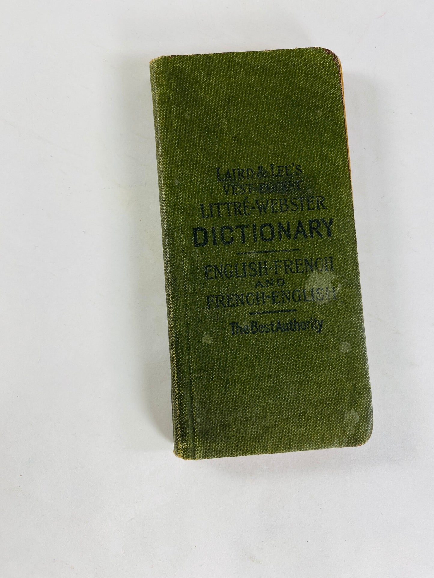 1920 Laird & Lee English French vintage dictionary small miniature antique best pocket book by Max Maury
