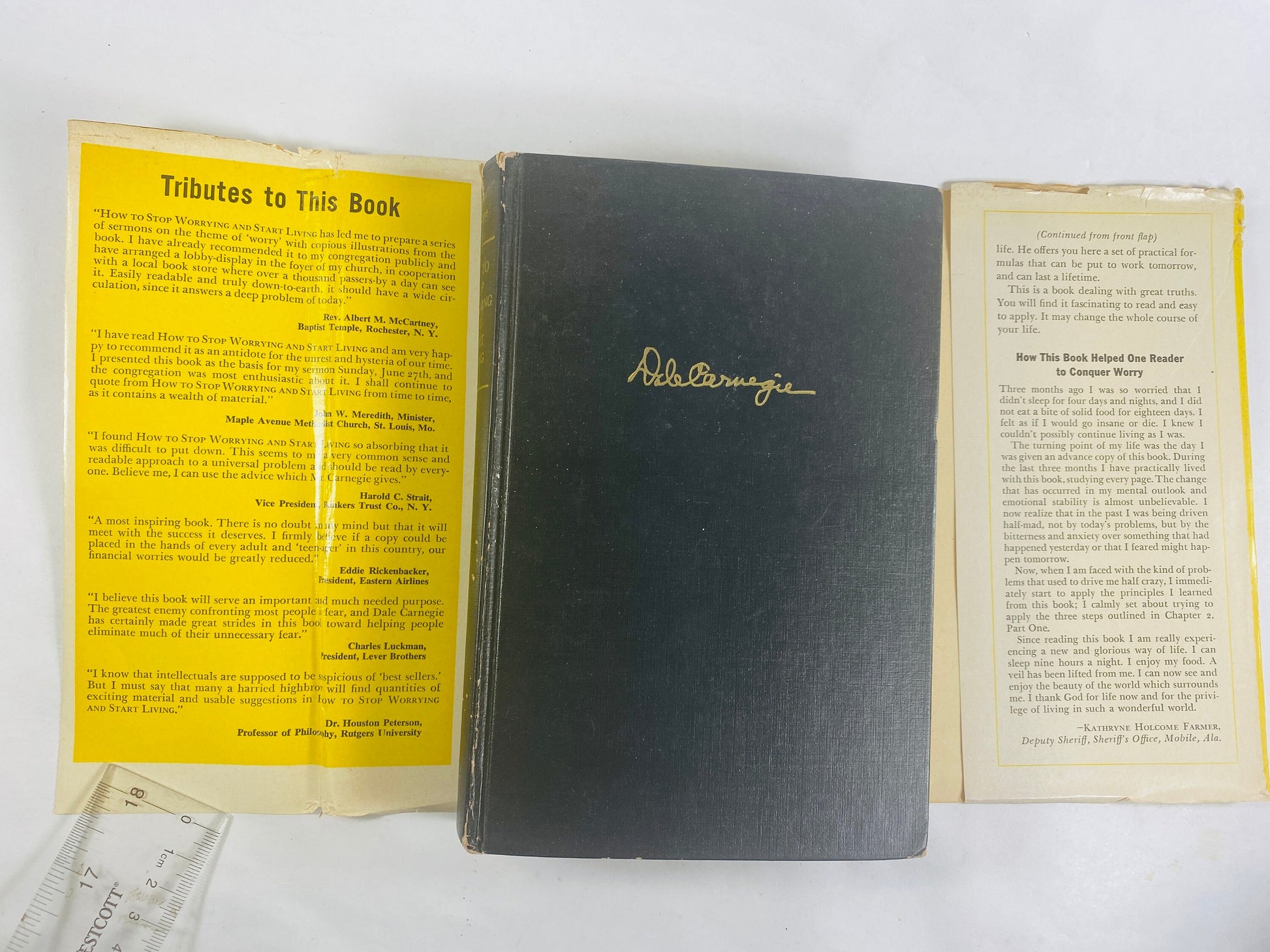 Dale Carnegie How to Stop Worrying and Start Living EARLY PRINTING vintage book circa 1948 Self-Help Mindfulness self care
