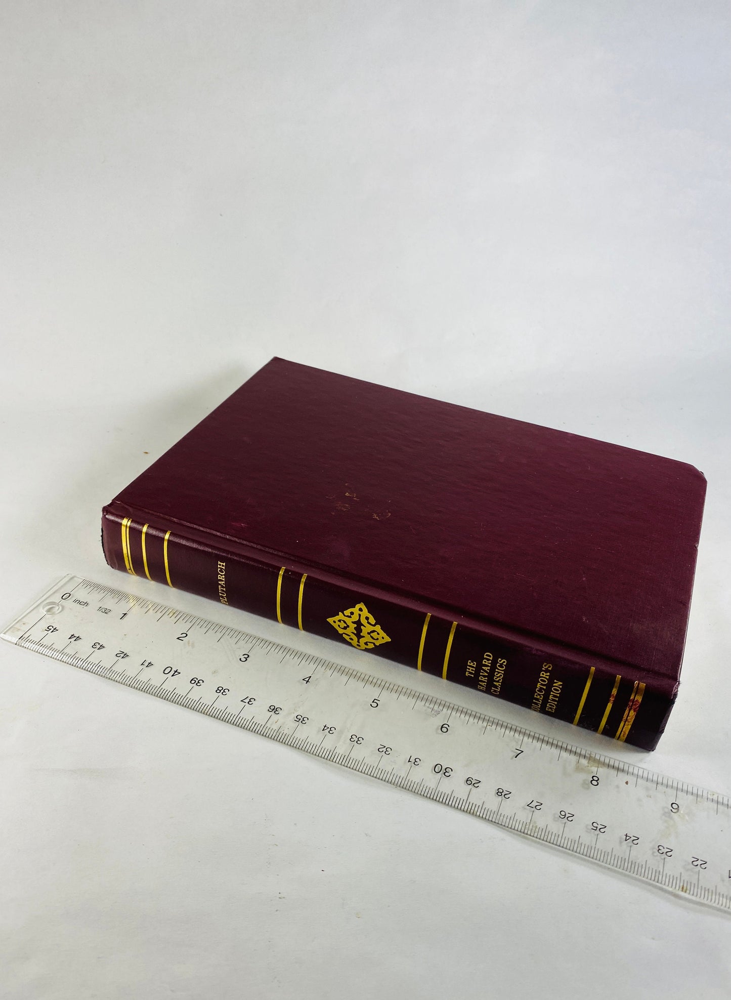 Plutarch's Lives vintage Harvard Classics book philosophy maroon red with 22kt gold gilded lettering gift Pericles Aristides Demosthenes