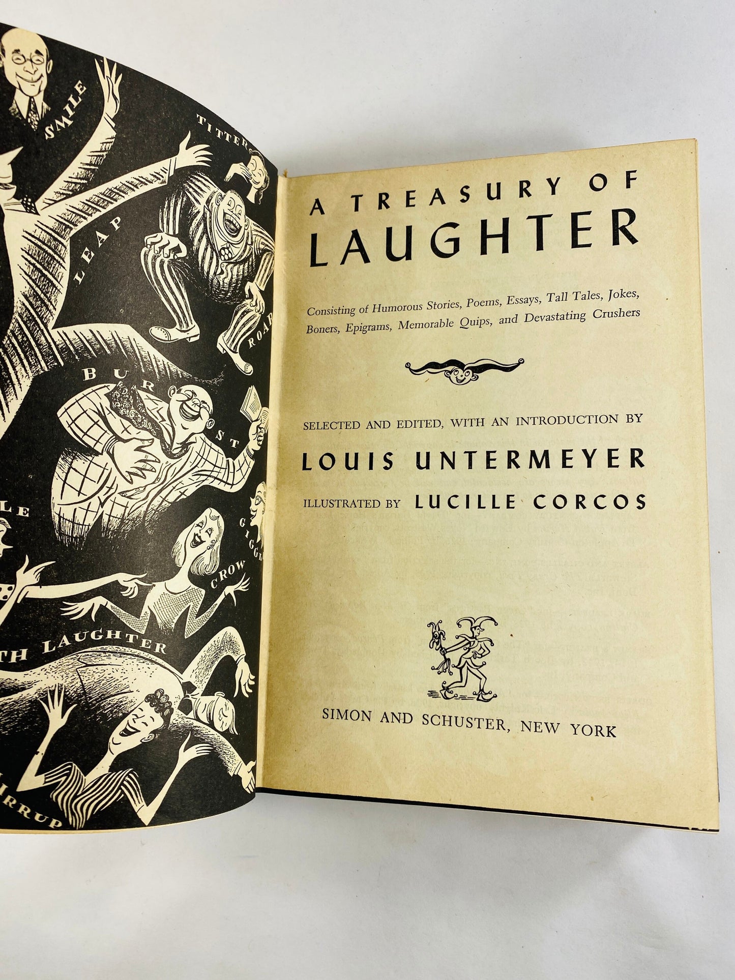 1946 Louis Untermeyer vintage FIRST EDITION book featuring Mark Twain Nash, Robert Frost, Oliver Holmes, Lewis Carroll. Blue home decor