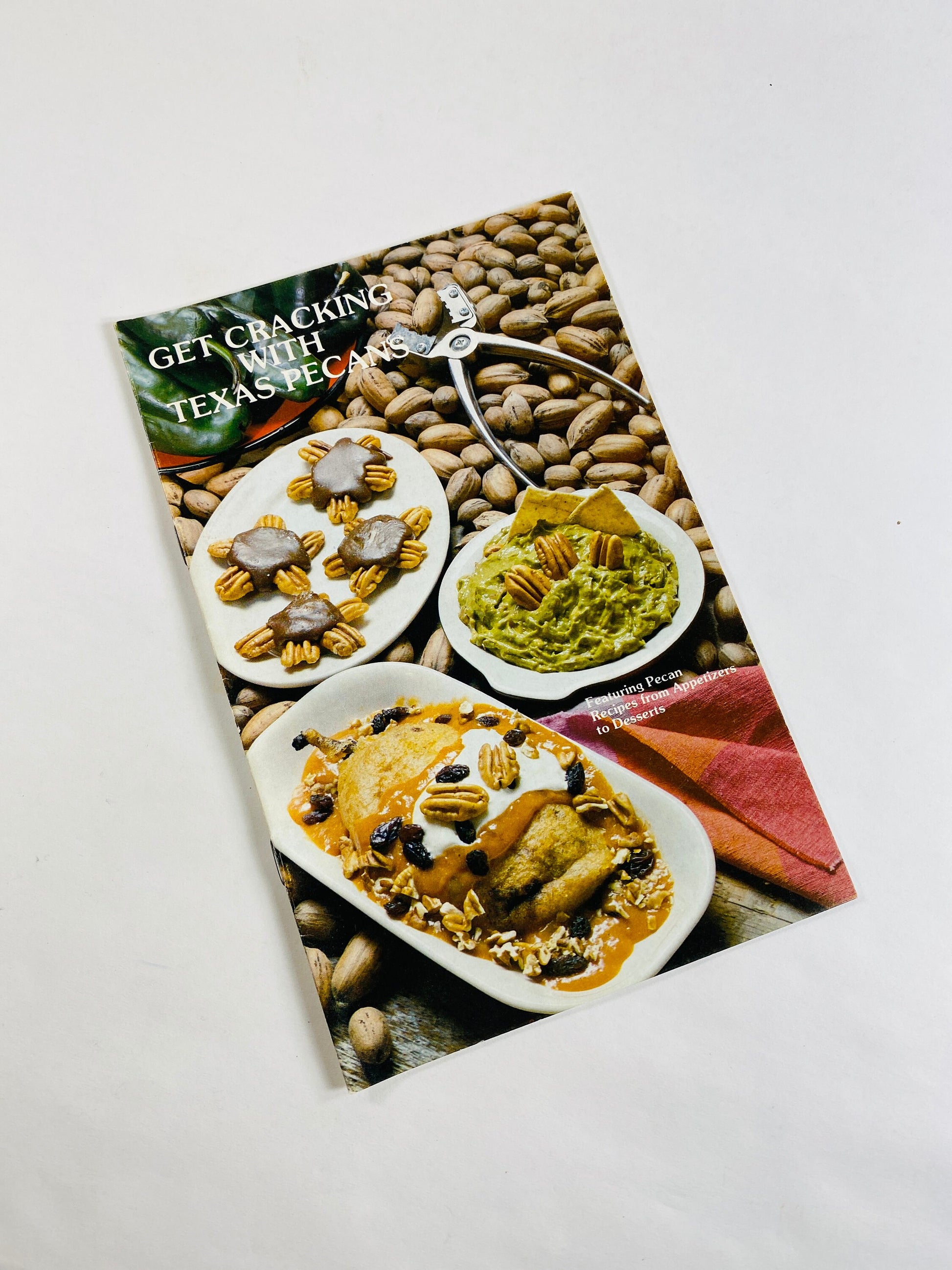 Get Cracking with Texas Pecans vintage cookbook booklet Hors D'oeuvres, pecan butter, Waldorf Salad, Tipsy Chicken