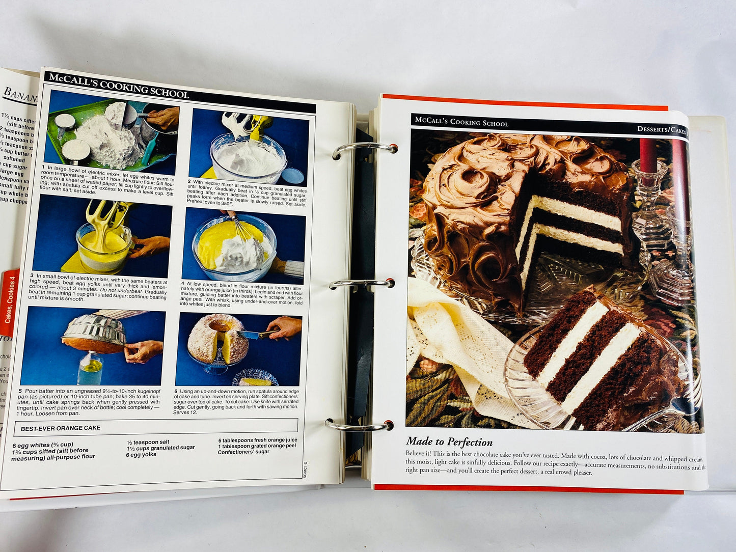 McCall's Cooking School vintage cookbook binder circa 1983 Cakes, frosting, decorating, cookies & more. Book lover gift. Retro kitchen gift