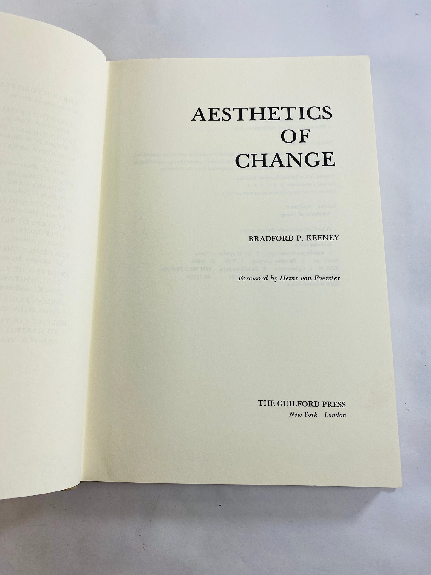 Vintage psychology book Aesthetics of Change by Bradford Keeney circa 1983 Gray reference text bookshelf decor