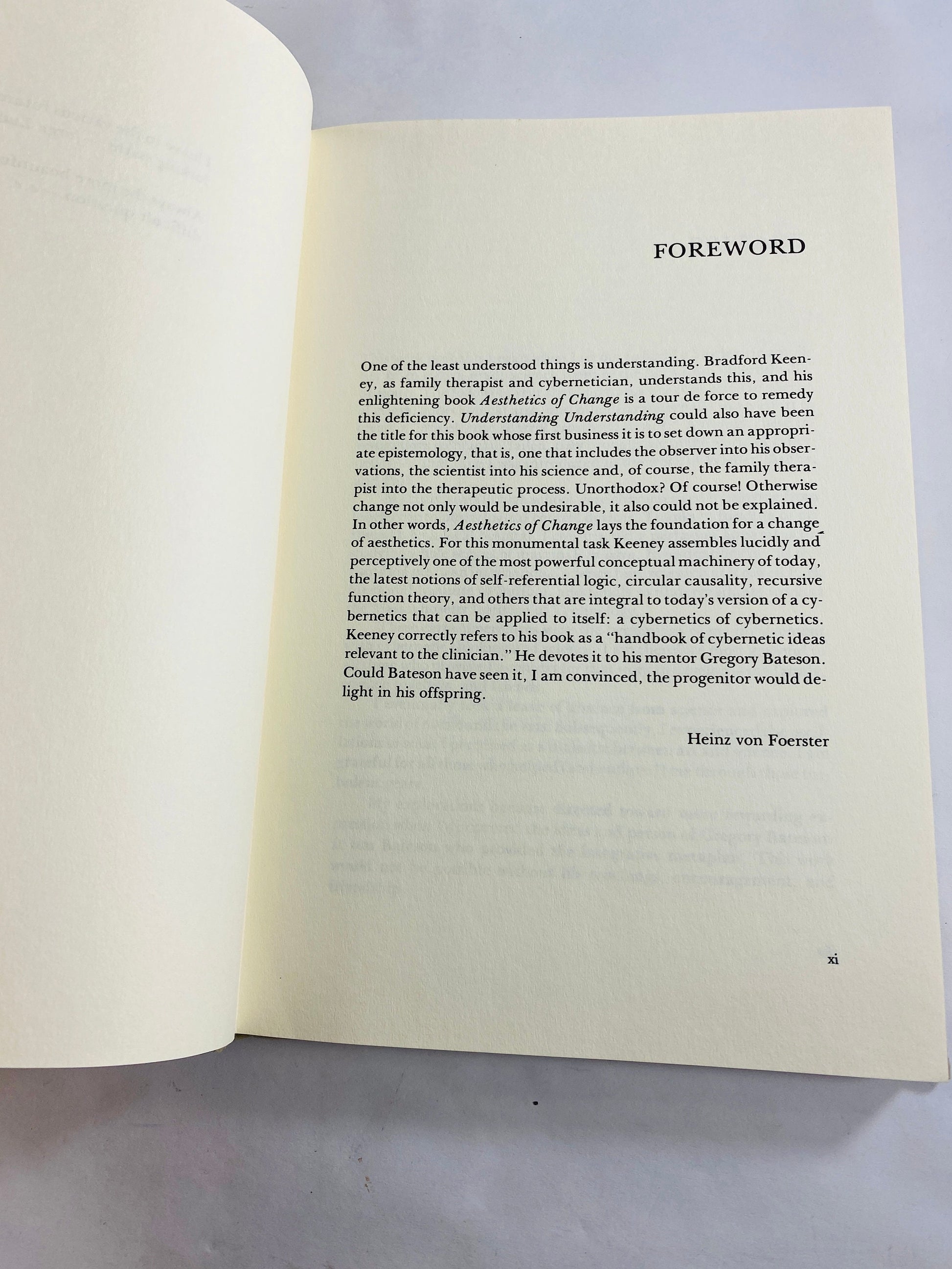 Vintage psychology book Aesthetics of Change by Bradford Keeney circa 1983 Gray reference text bookshelf decor