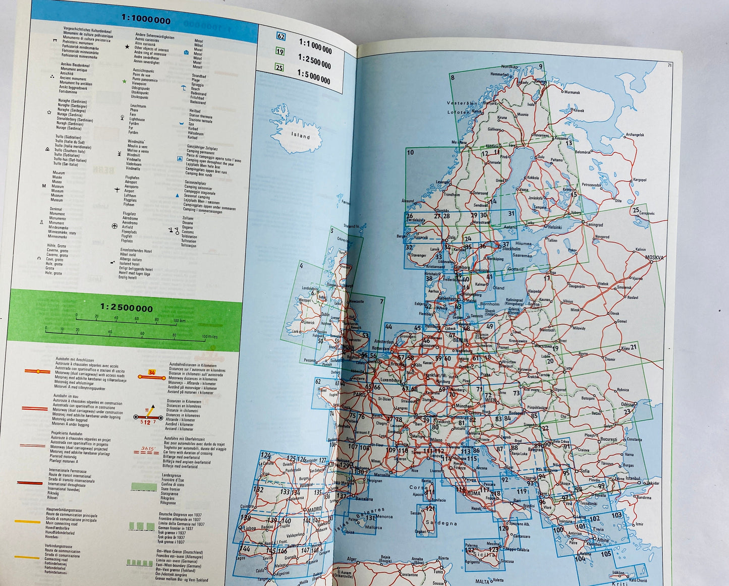 1970s Europa Vintage Europe atlas maps collectible souvenir. Europe Travel global expat gift.