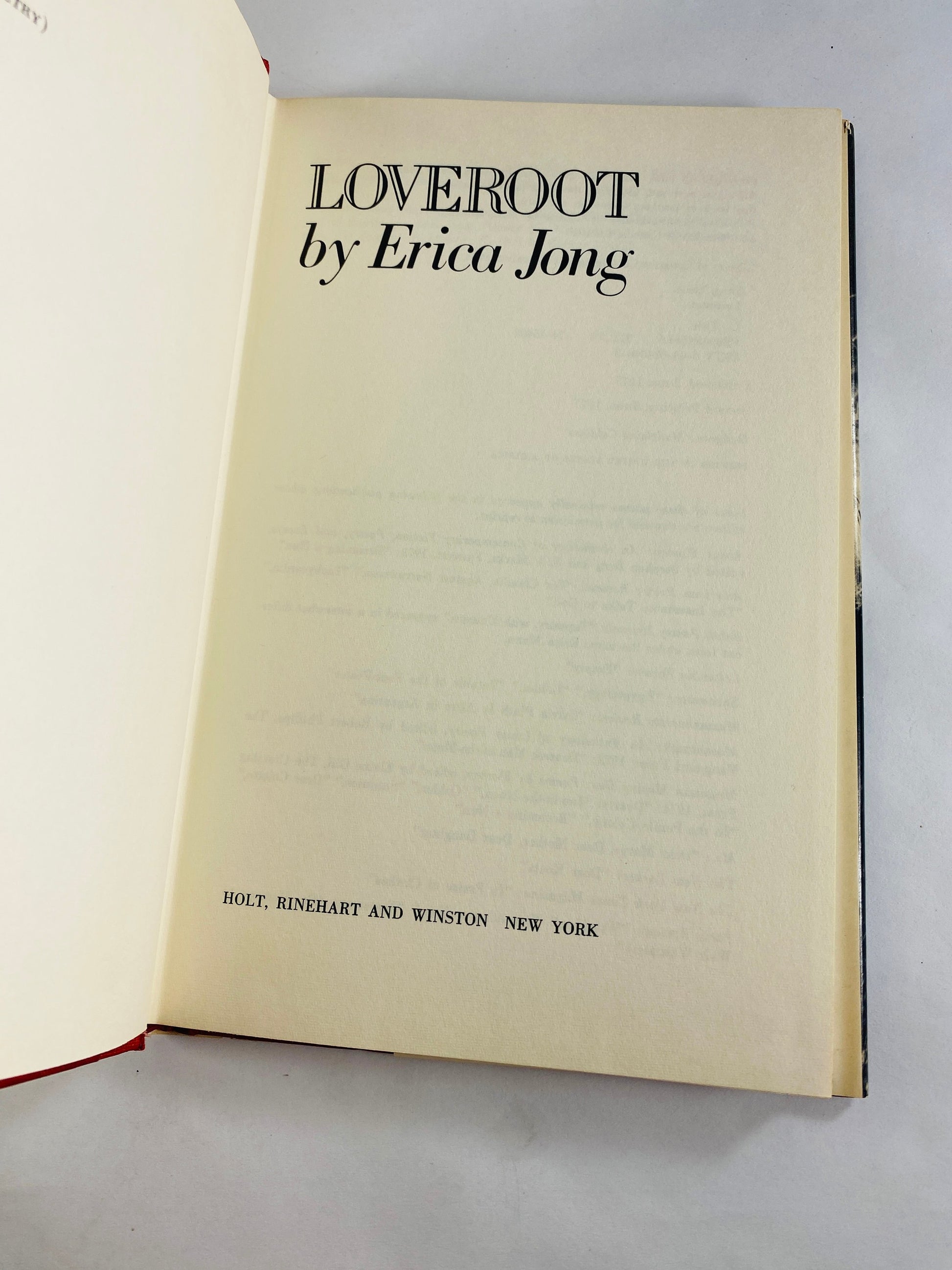 Loveroot vintage book by Erica Jong author of Fear of Flying circa 1975 Controversial feminism and sexuality. Book gift