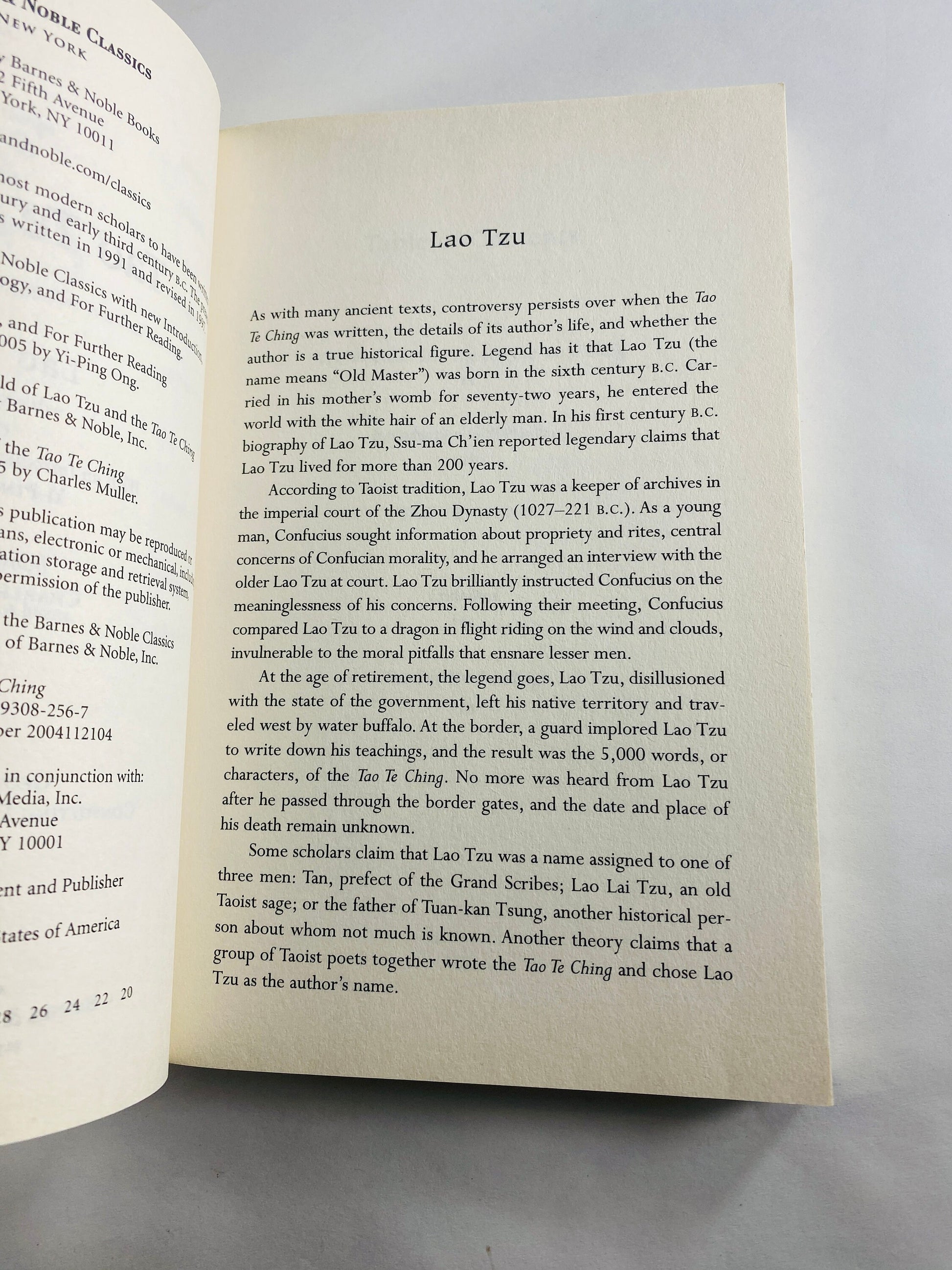 Tao Te Ching (Barnes & Noble Classics Series) by Lao Tzu, Paperback