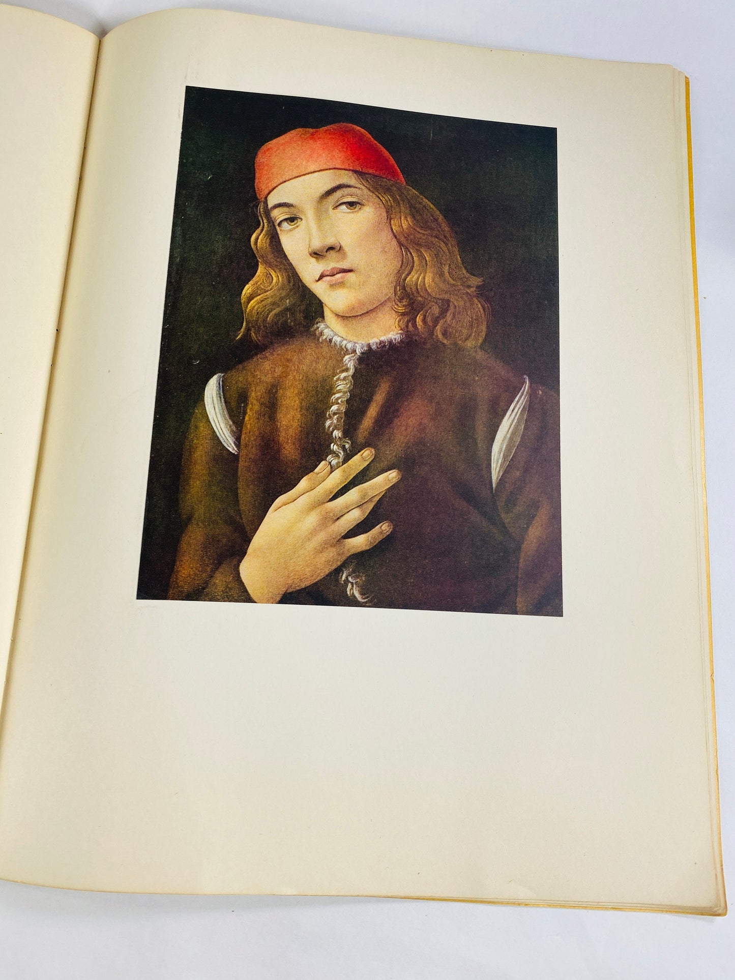 Botticelli vintage Fine Art Pitman Gallery book home decor with GORGEOUS color plates. Vibrant Mars and Venus, Portrait of a Youth 1968